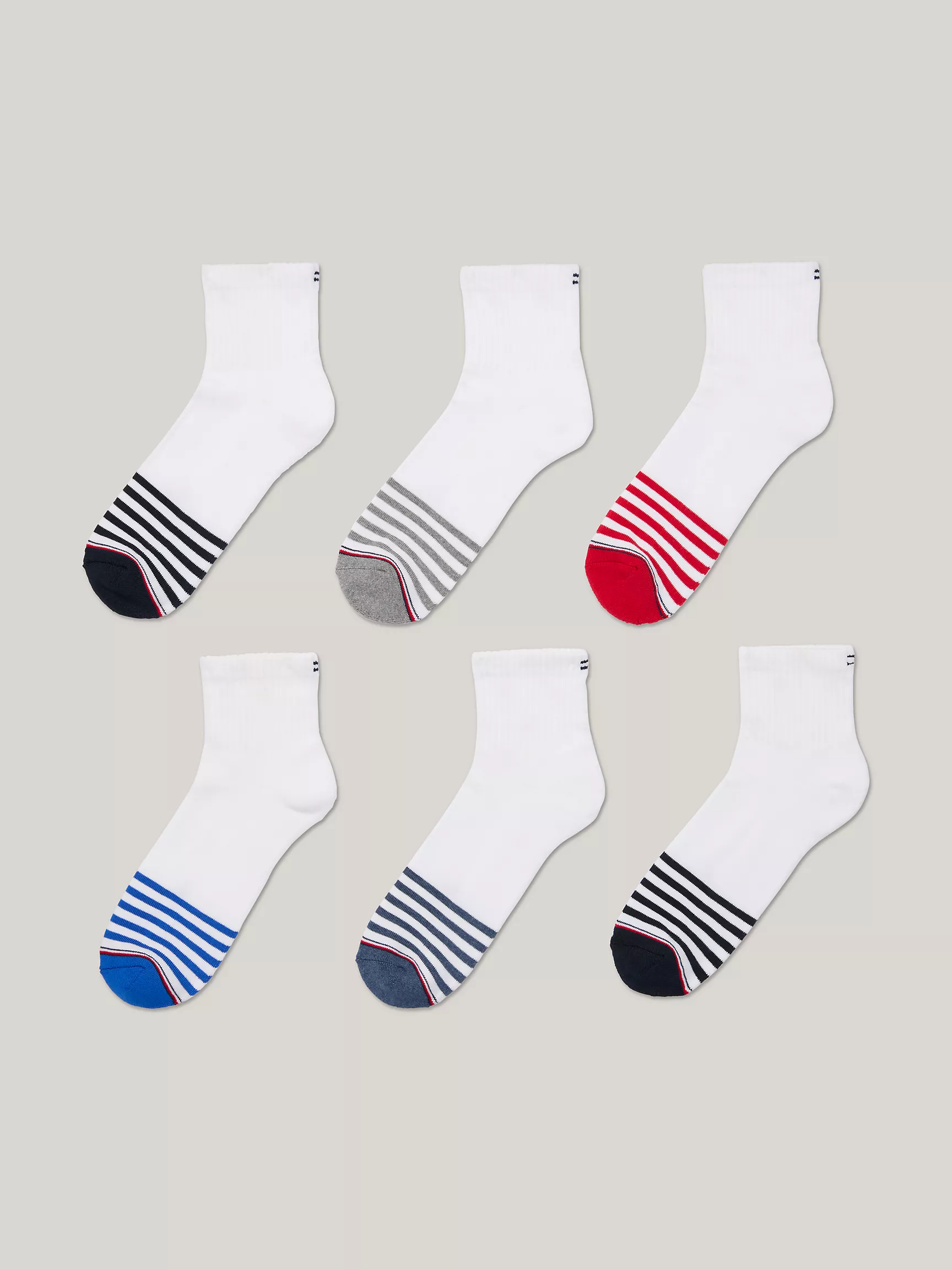 Мужские носки Tommy Hilfiger, Набор из 6 пар спортивных носков средней высоты в полоску