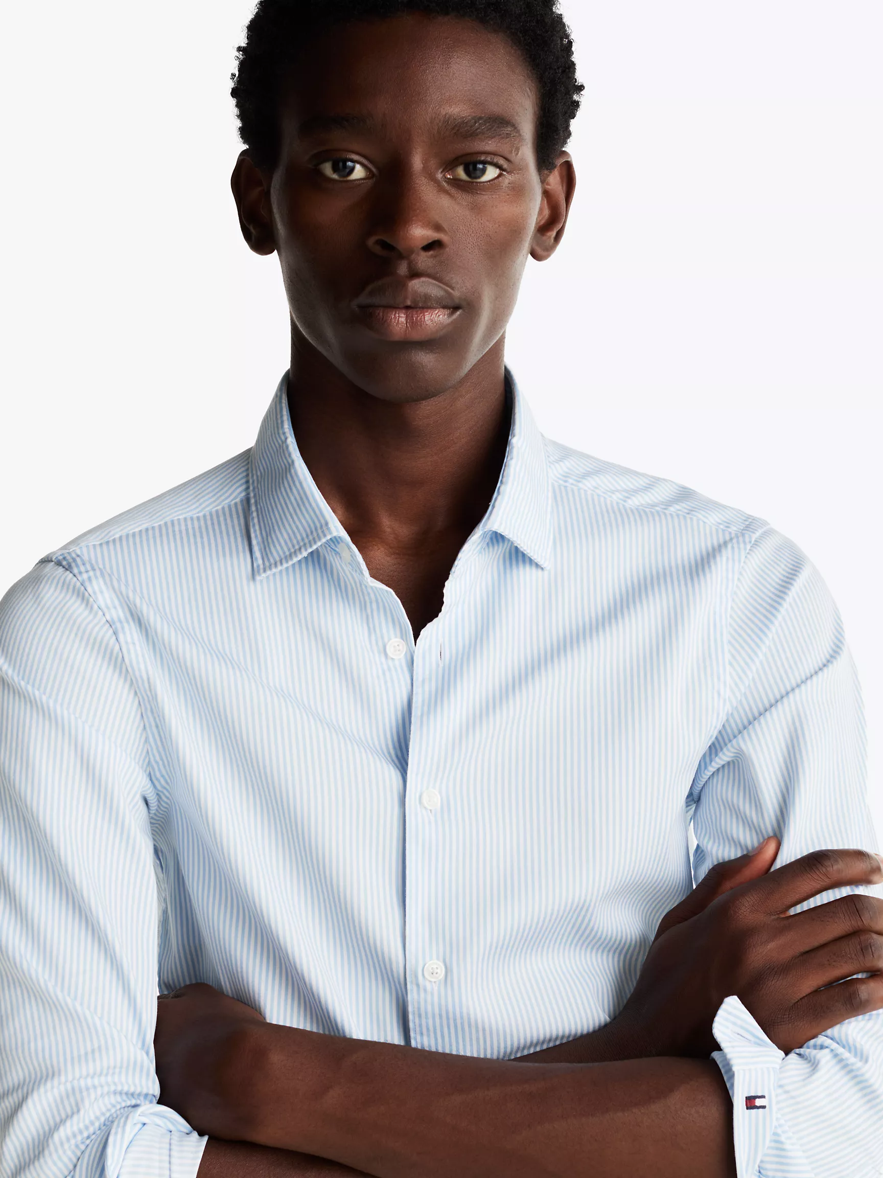 Мужская рубашка Tommy Hilfiger, Приталенная рубашка из поплина в полоску