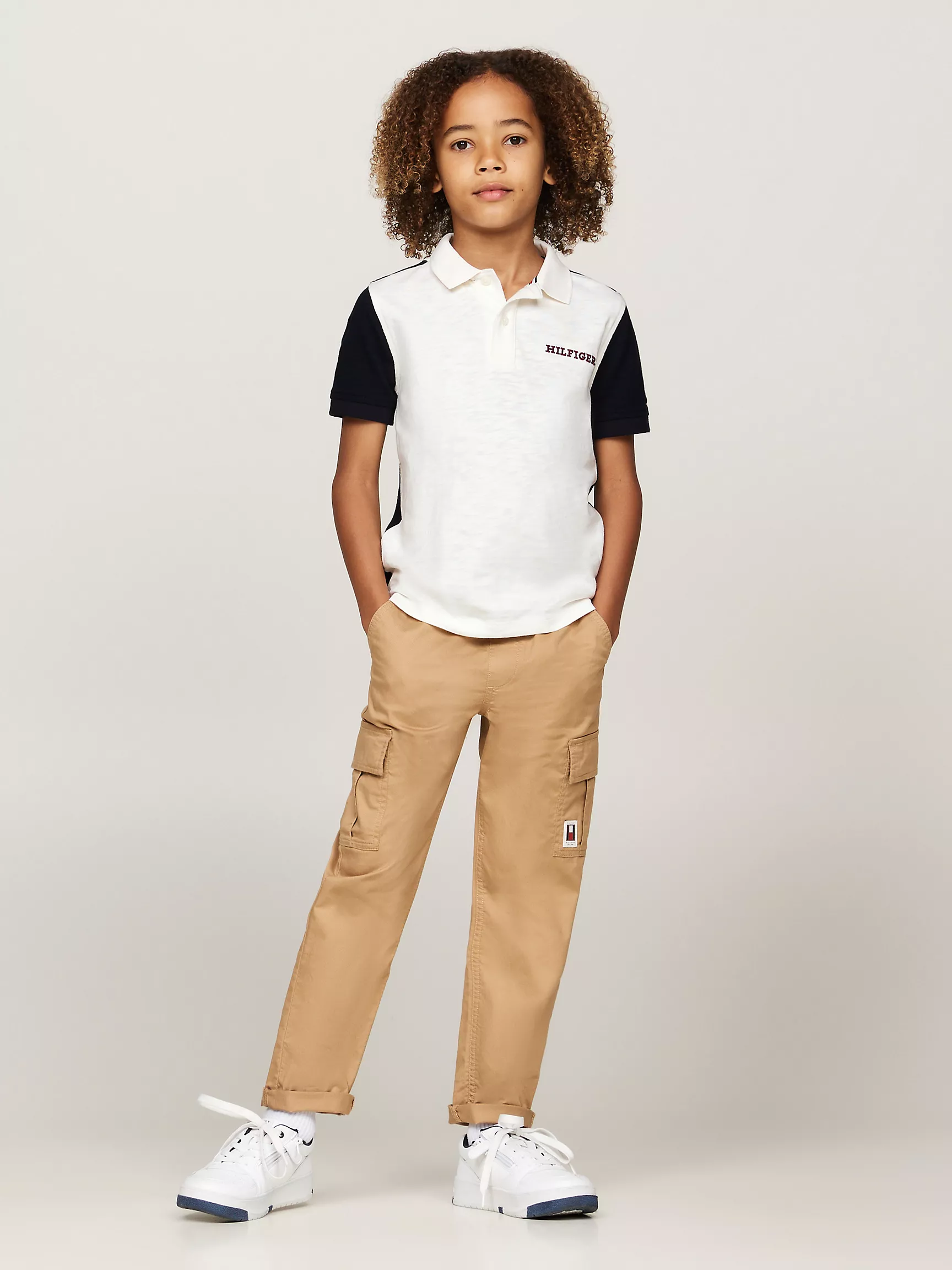 Рубашка-поло для мальчиков Tommy Hilfiger, Детское поло в стиле colorblock с монограммным логотипом