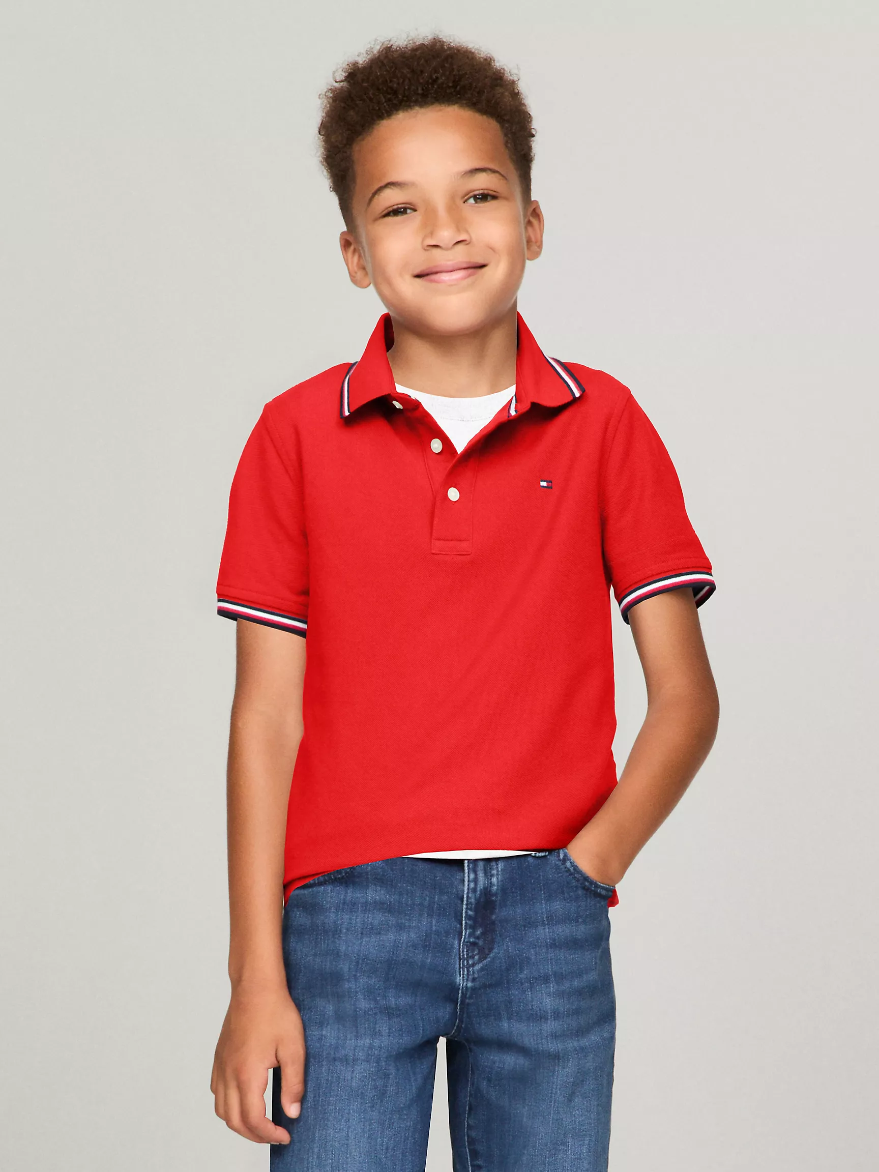 Рубашка-поло для мальчиков Tommy Hilfiger, Детское поло с коротким рукавом и влагоотводящей технологией Tommy