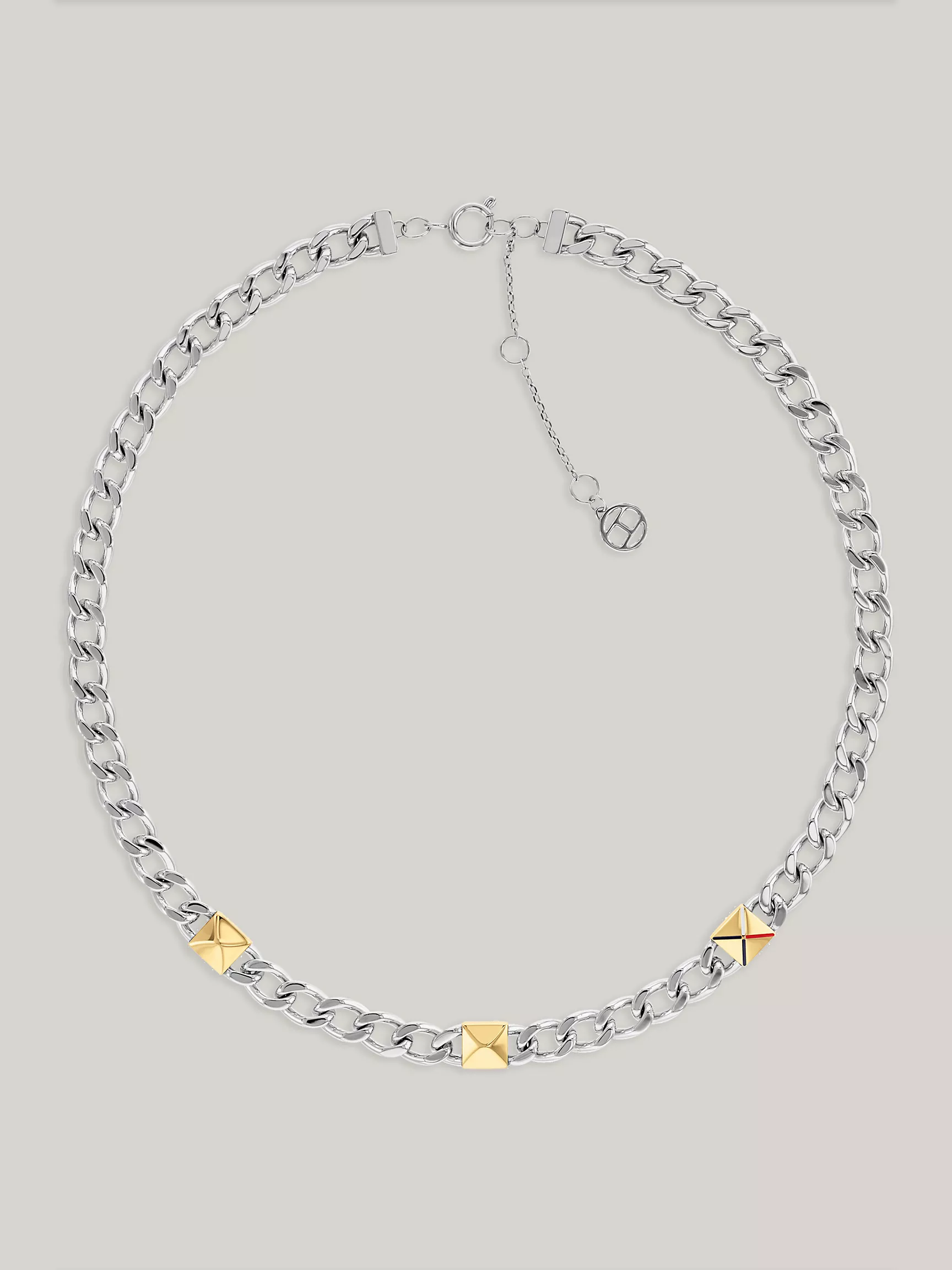 Женское колье Tommy Hilfiger, Двухцветное ожерелье-цепь с заклепками