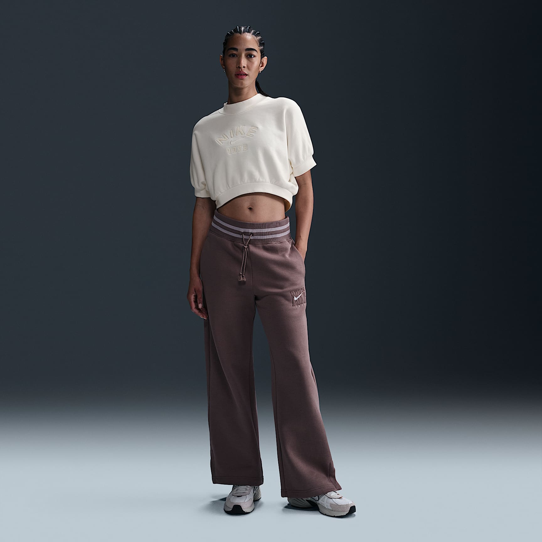 Nike Sportswear Collection Women's Crew-Neck Short-Sleeve Cropped French Terry Top