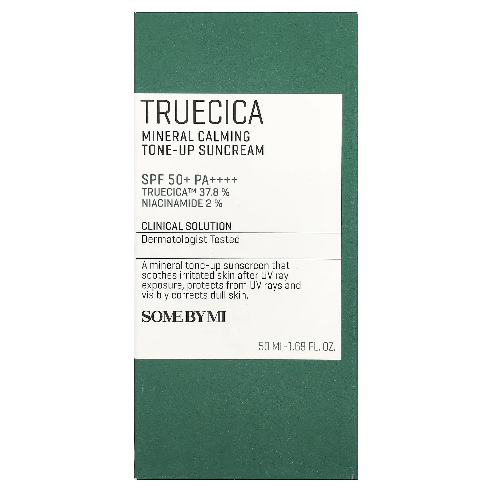 SOME BY MI, Truecica Mineral Calming, тонизирующее солнцезащитное средство, SPF 50+ PA ++++, 50 мл (1,69 жидк. Унции)