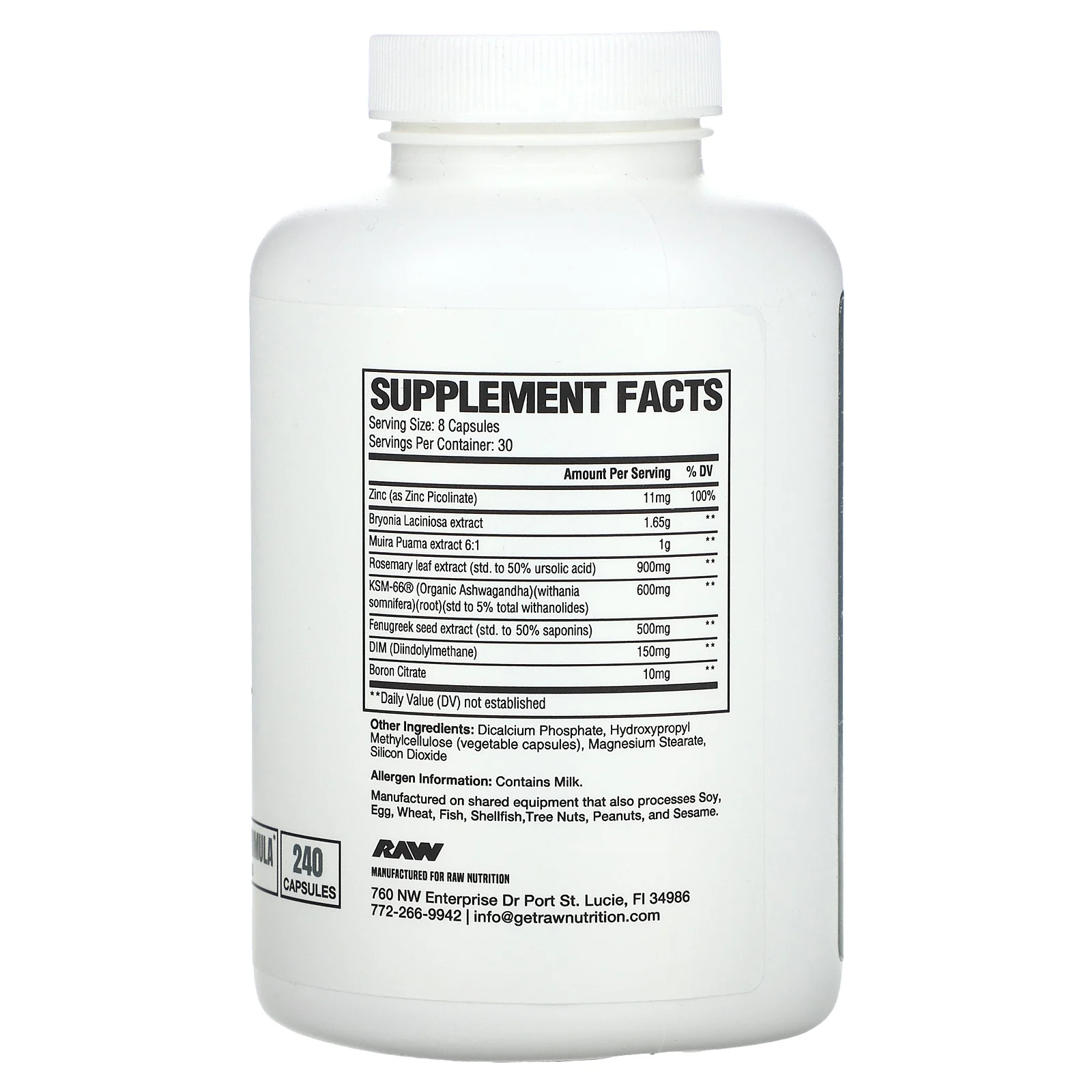 Raw Nutrition, Test, 240 капсул