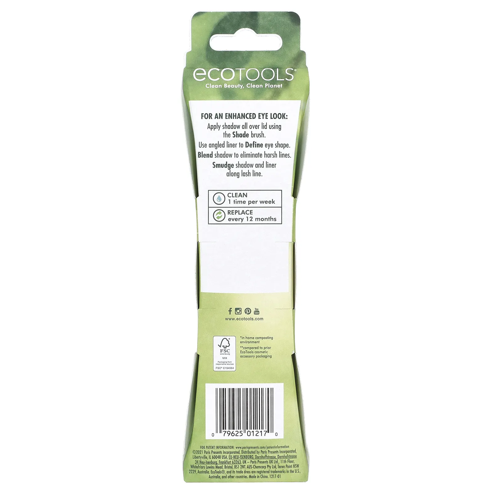 EcoTools, набор кистей для макияжа глаз, 1217, 2 шт.