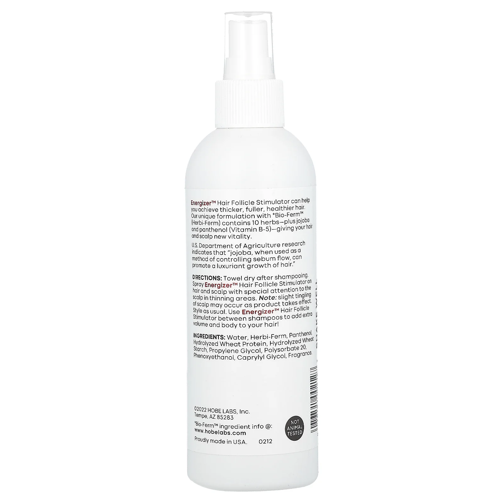 Hobe Labs, Energizer, стимулятор роста волос с жожоба и витамином B5, 237 мл (5,8 жидк. унции)