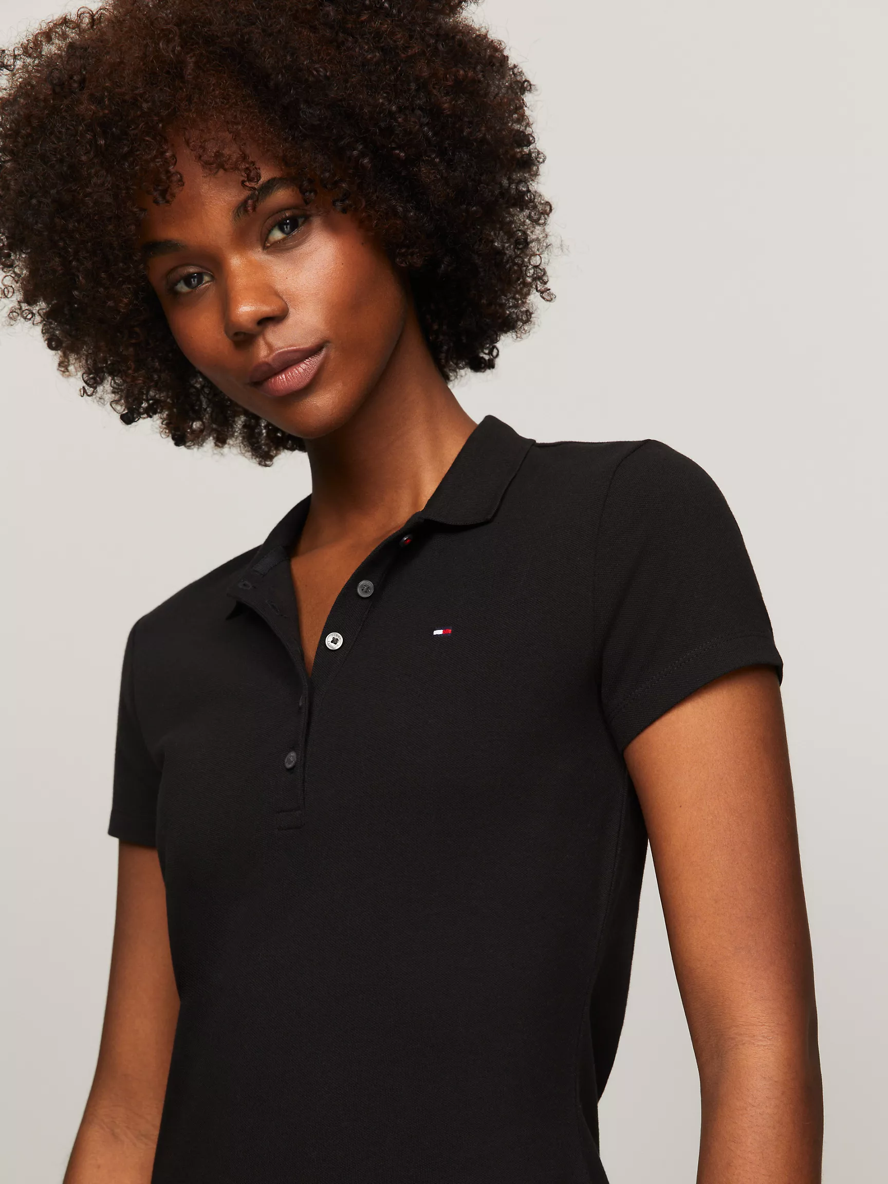 Женское платье Tommy Hilfiger, Приталенное эластичное платье-поло из хлопка