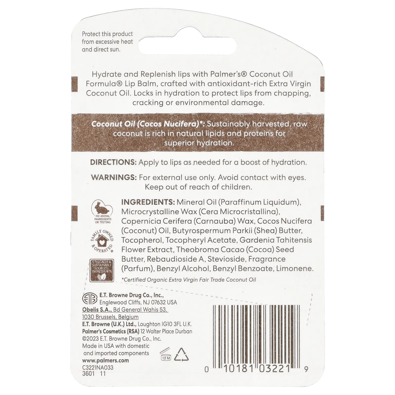 Palmer's, бальзам для губ с кокосовым маслом, SPF 15, 2 шт., 0,8 г (0,30 унции)