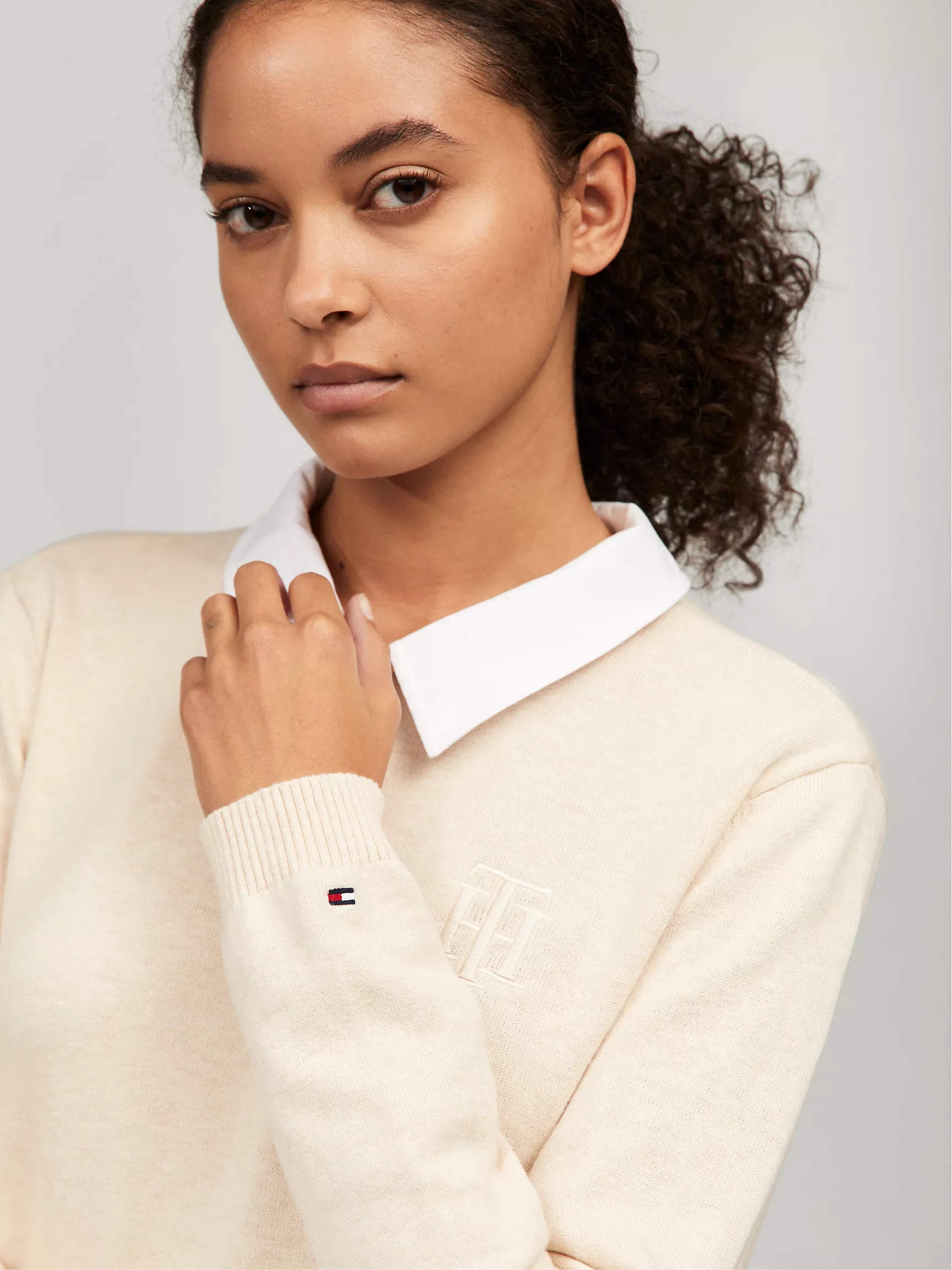 Женский свитер Tommy Hilfiger, Однотонный свитер с эффектом многослойности