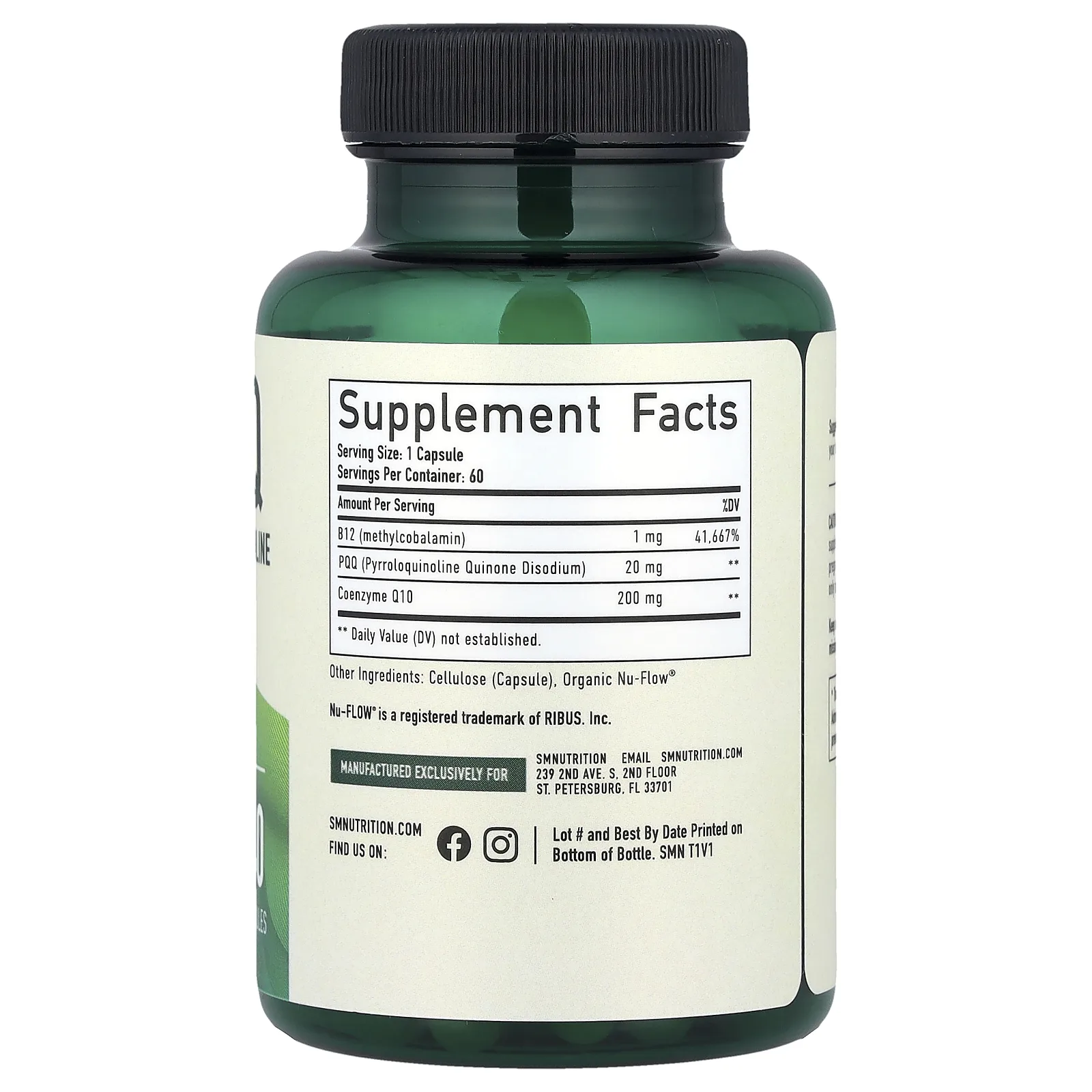 SMNutrition, PQQ с витамином B12, 60 капсул