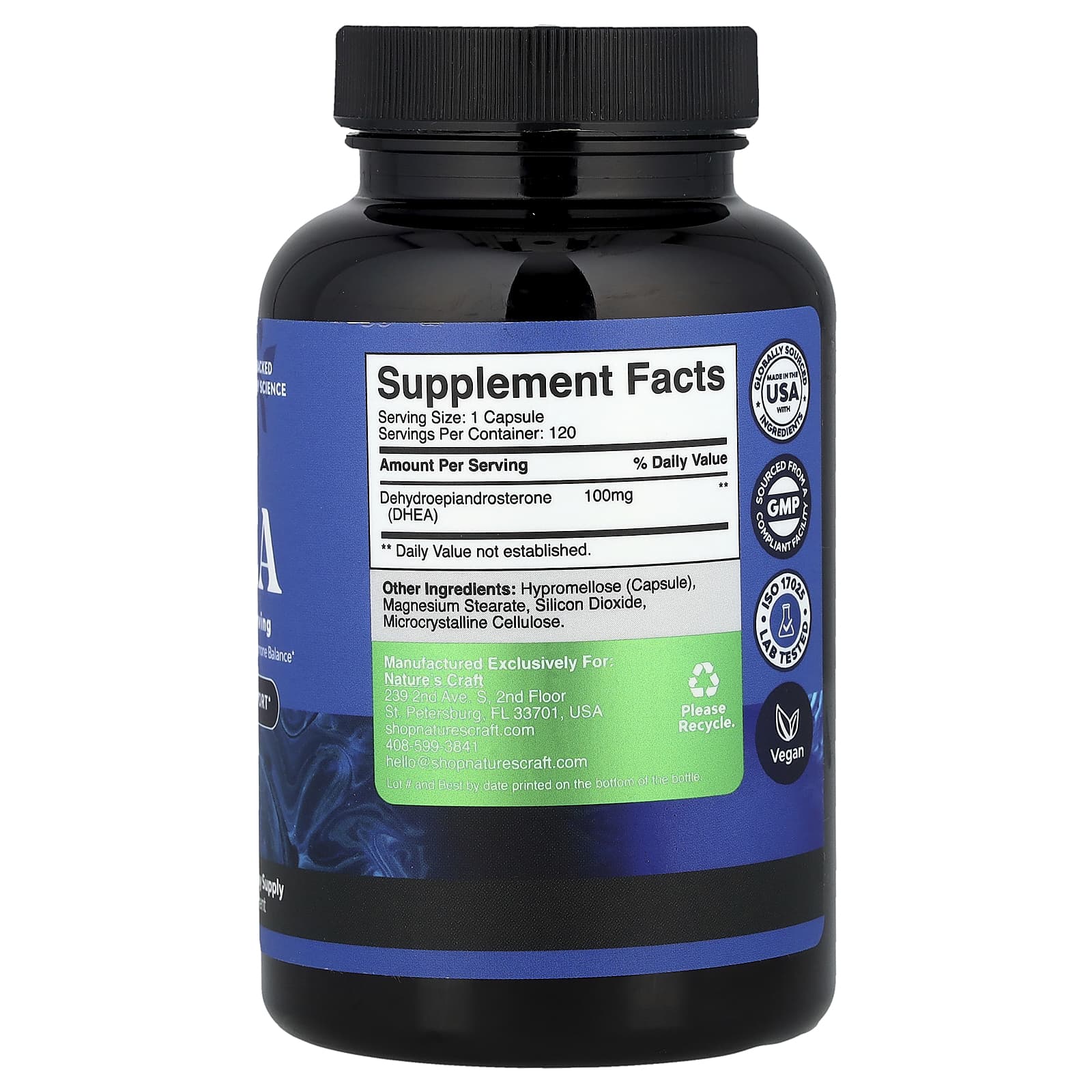 Nature's Craft, ДГЭА, 100 мг, 120 капсул