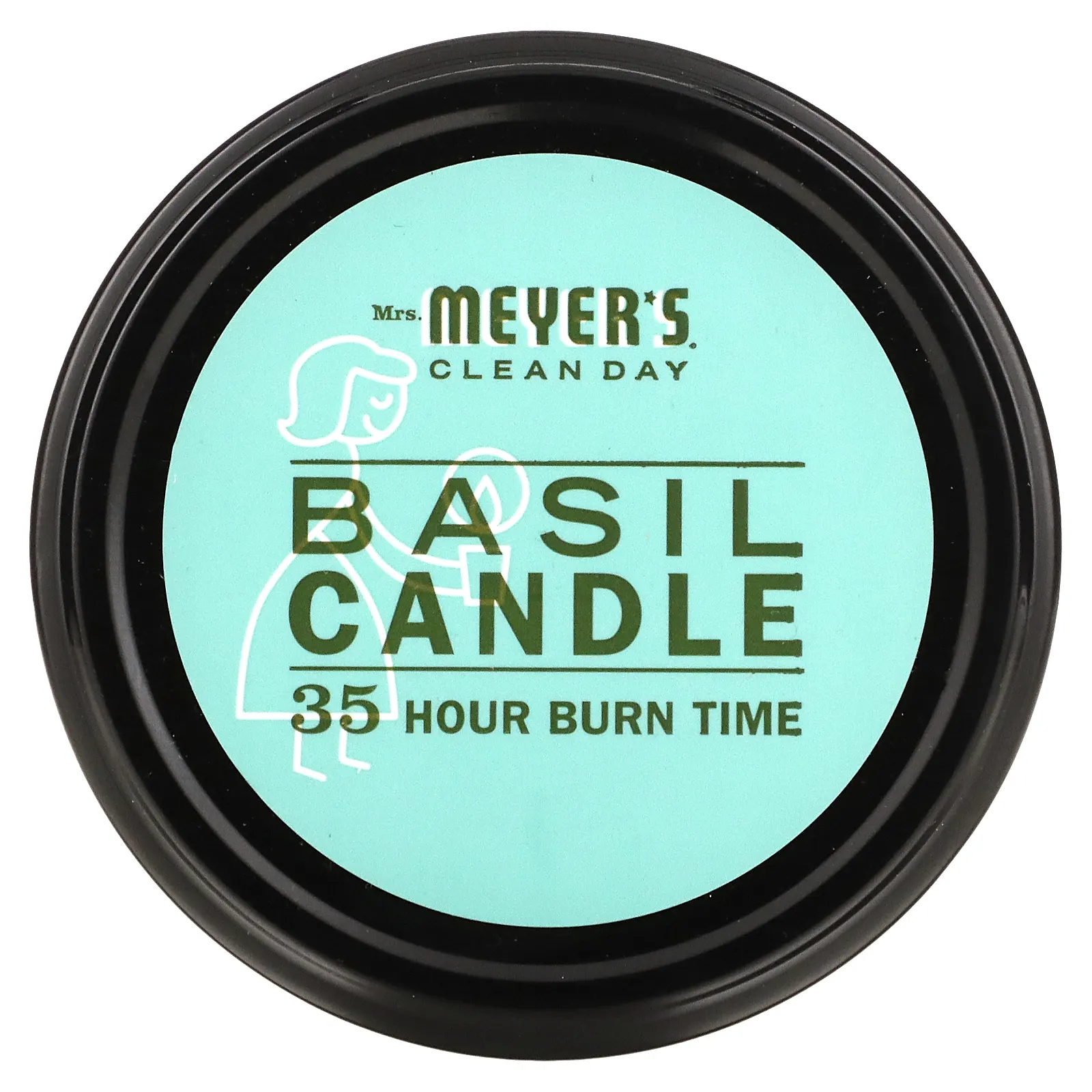 Mrs. Meyers Clean Day, Ароматизированная соевая свеча, с запахом базилика, 7,2 унции