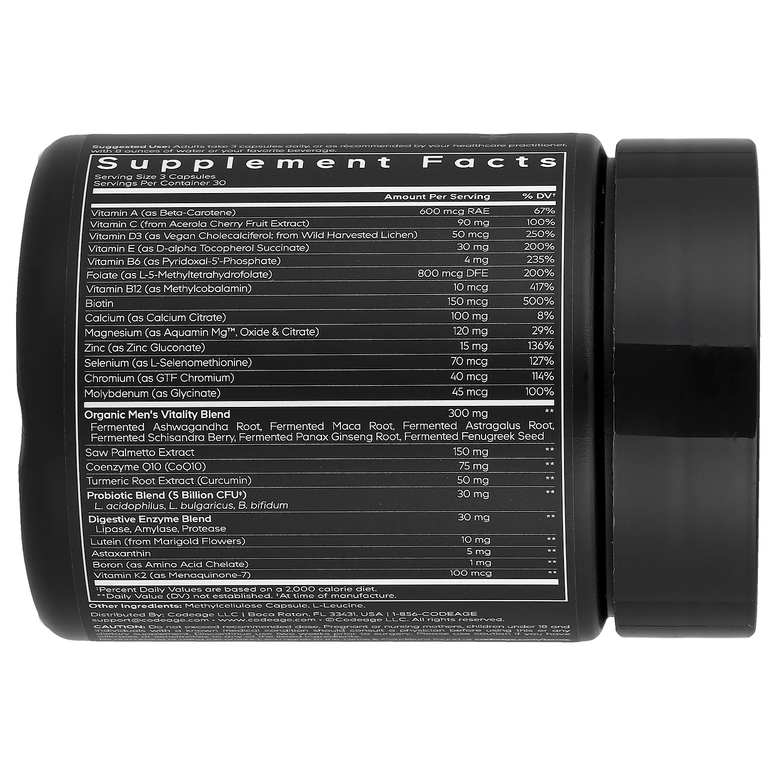 Codeage, мультивитамины для мужчин старше 50 лет, 90 растительных капсул