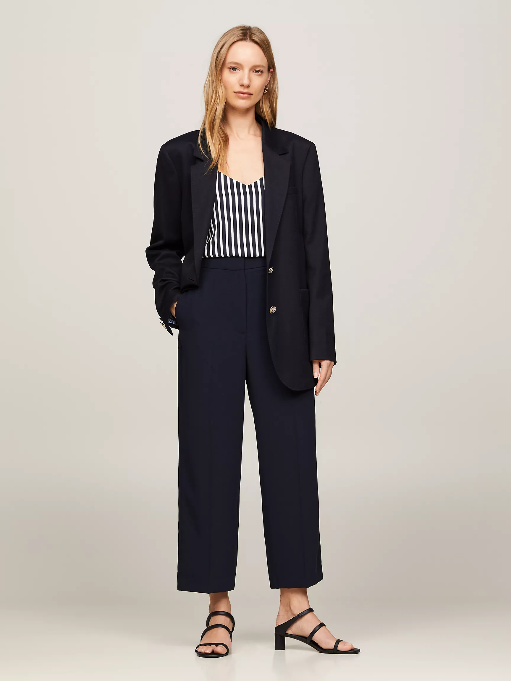 Женские брюки Tommy Hilfiger, Укороченные брюки из твила с широкими штанинами