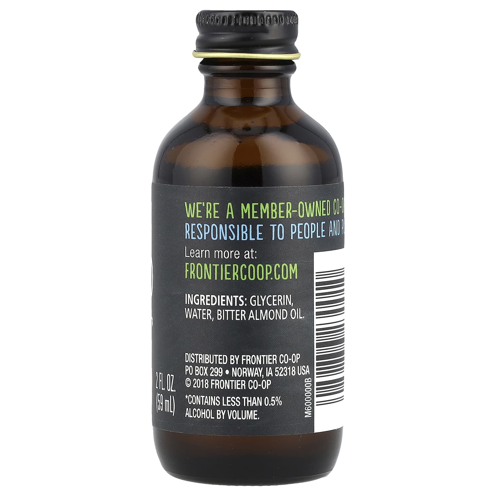 Frontier Co-op, миндальный ароматизатор, без спирта, 59 мл (2 жидк. унции)