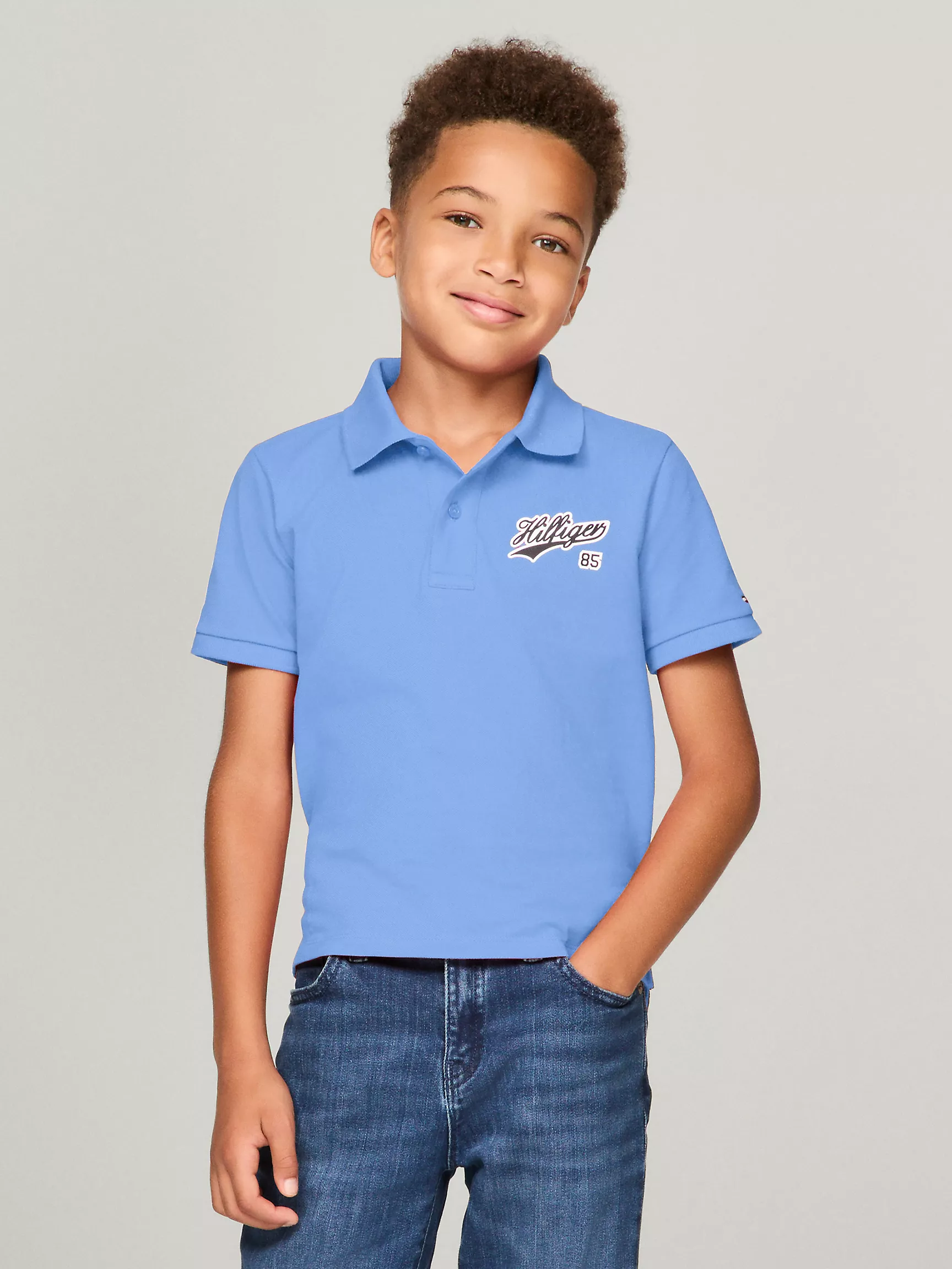 Рубашка-поло для мальчиков Tommy Hilfiger, Детское поло с короткими рукавами и логотипом Script 85