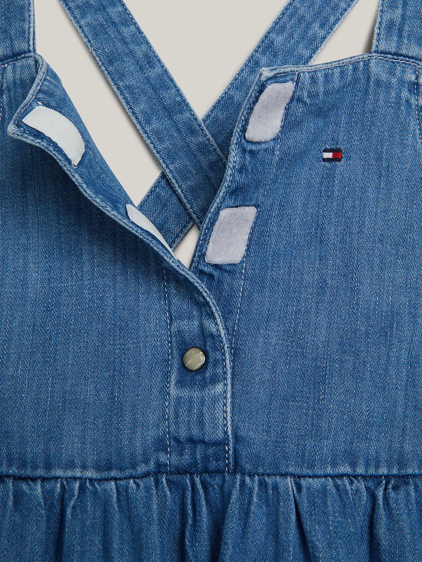 Платье для девочек Tommy Hilfiger, Детское джинсовое платье с перекрещенными бретелями