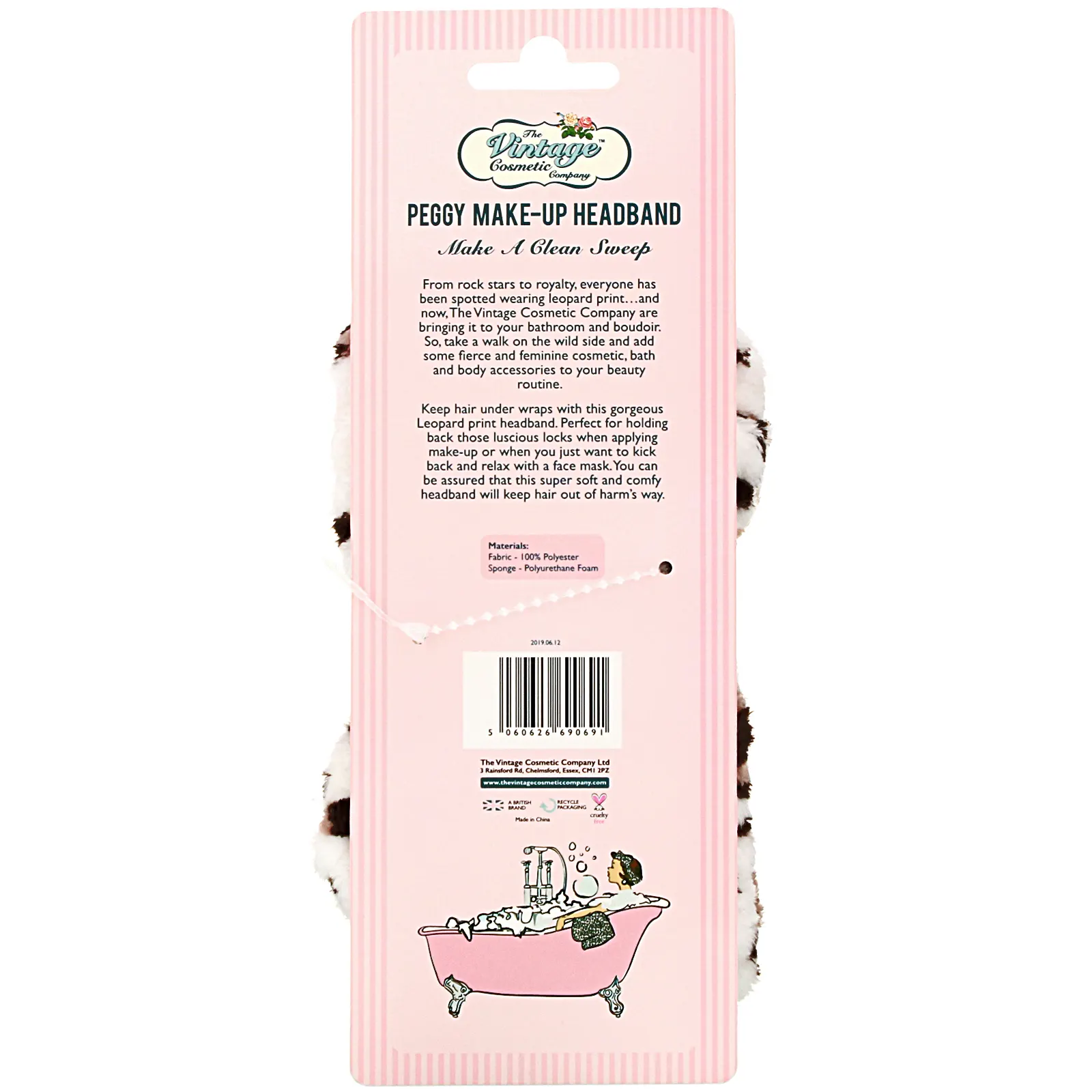 The Vintage Cosmetics Co., Повязка на голову для макияжа, Peggy, 1 шт.