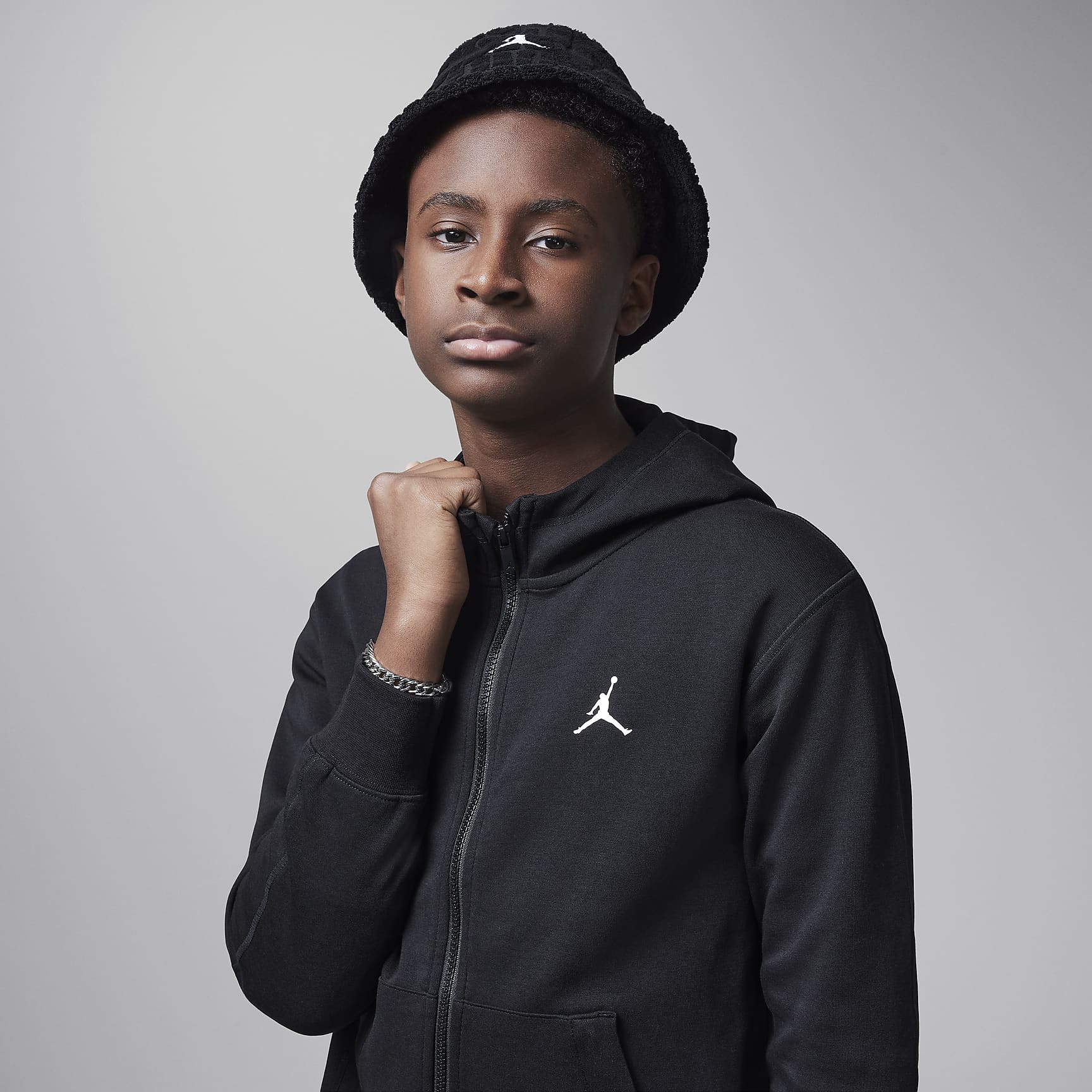 Jordan Dri-FIT Sport Big Kids' Statement Hoop Fleece Full-Zip Hoodie