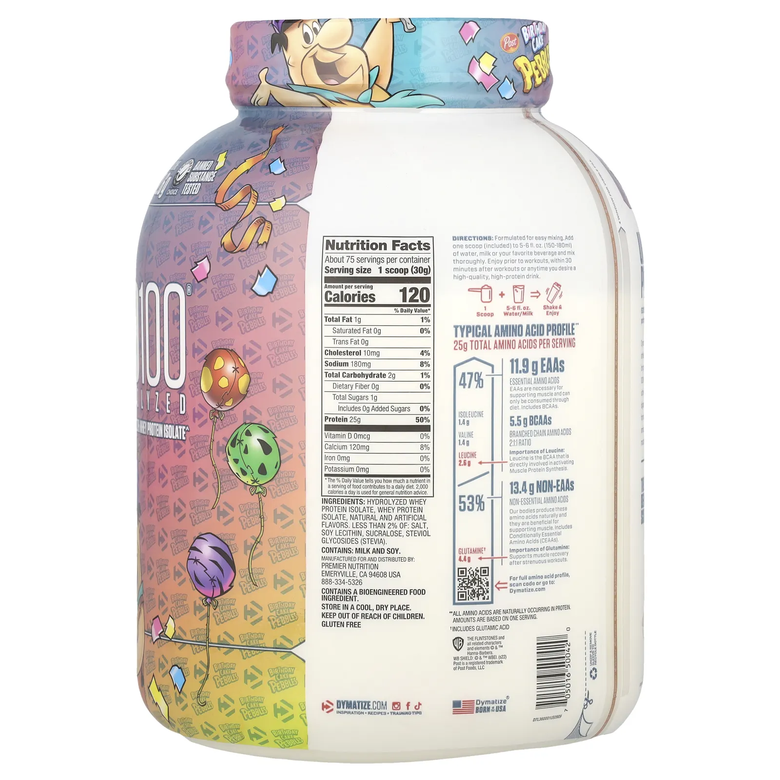 Dymatize, ISO100, гидролизованный 100%-ный изолят сывороточного протеина, со вкусом праздничного торта, 2,3 кг (5 фунтов)