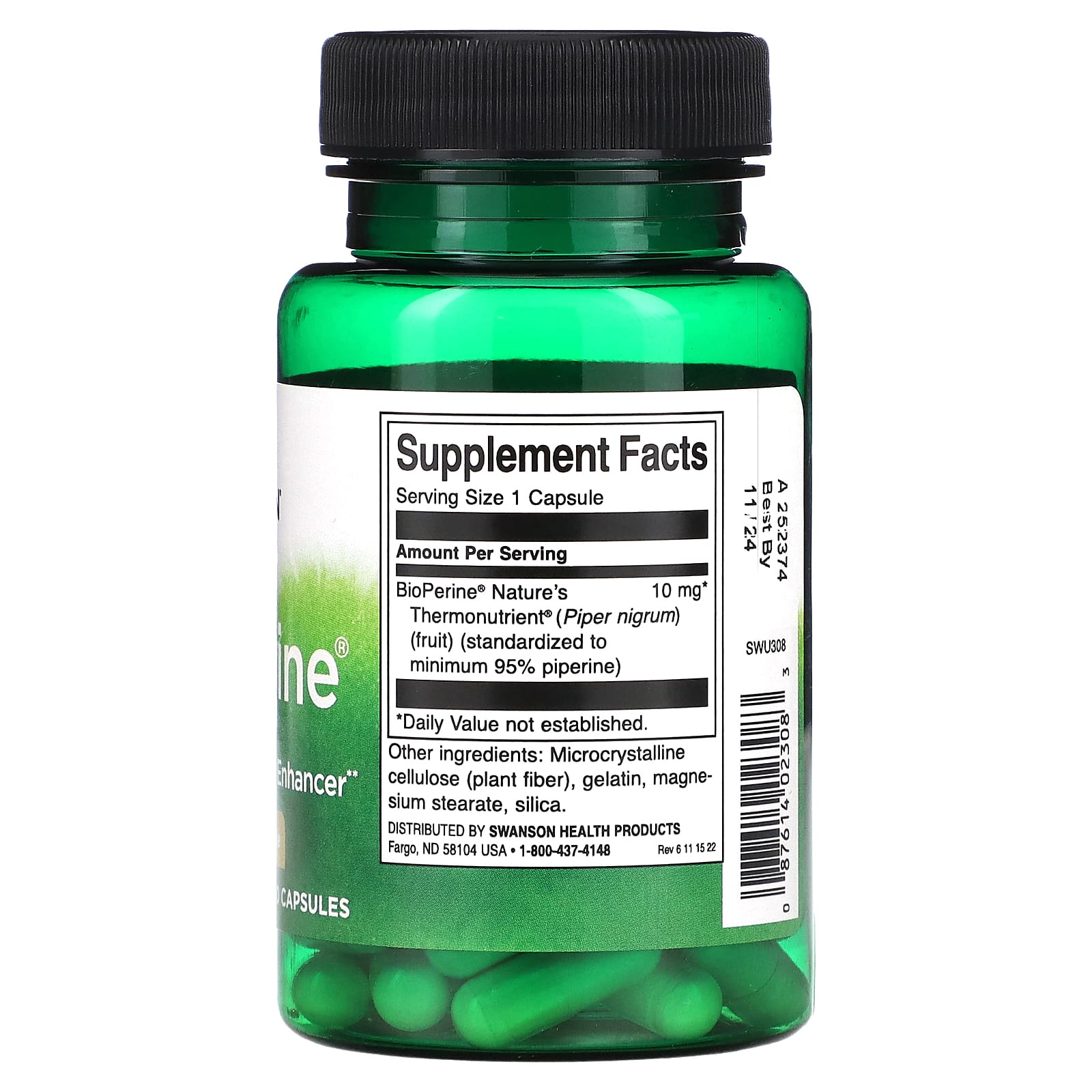 Swanson, BioPerine, 10 мг, 60 капсул