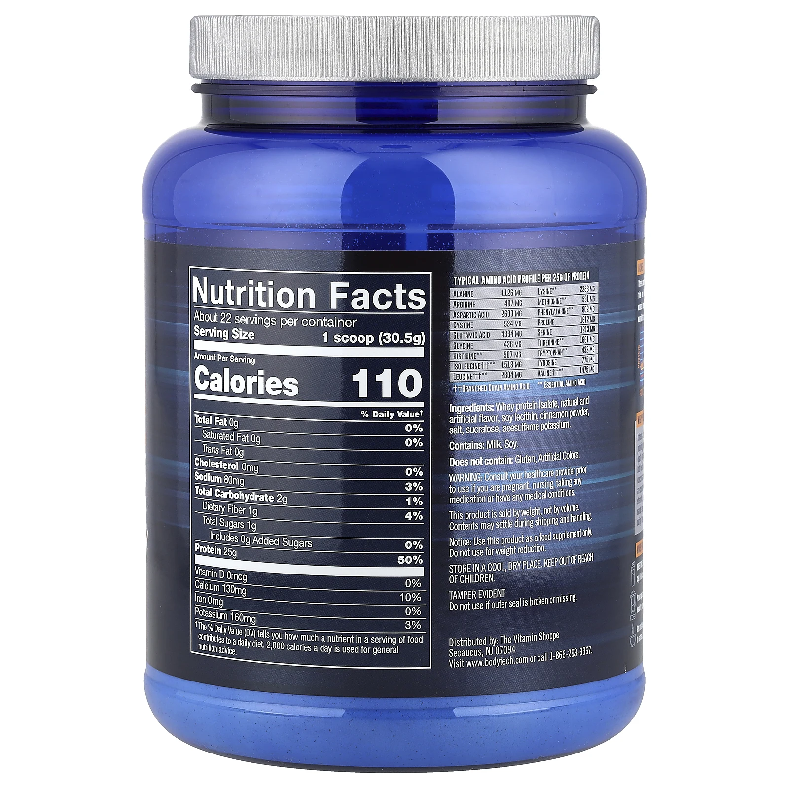 BodyTech, Изолят сывороточного протеина, хлопья с корицей, 680 г (1,5 фунта)