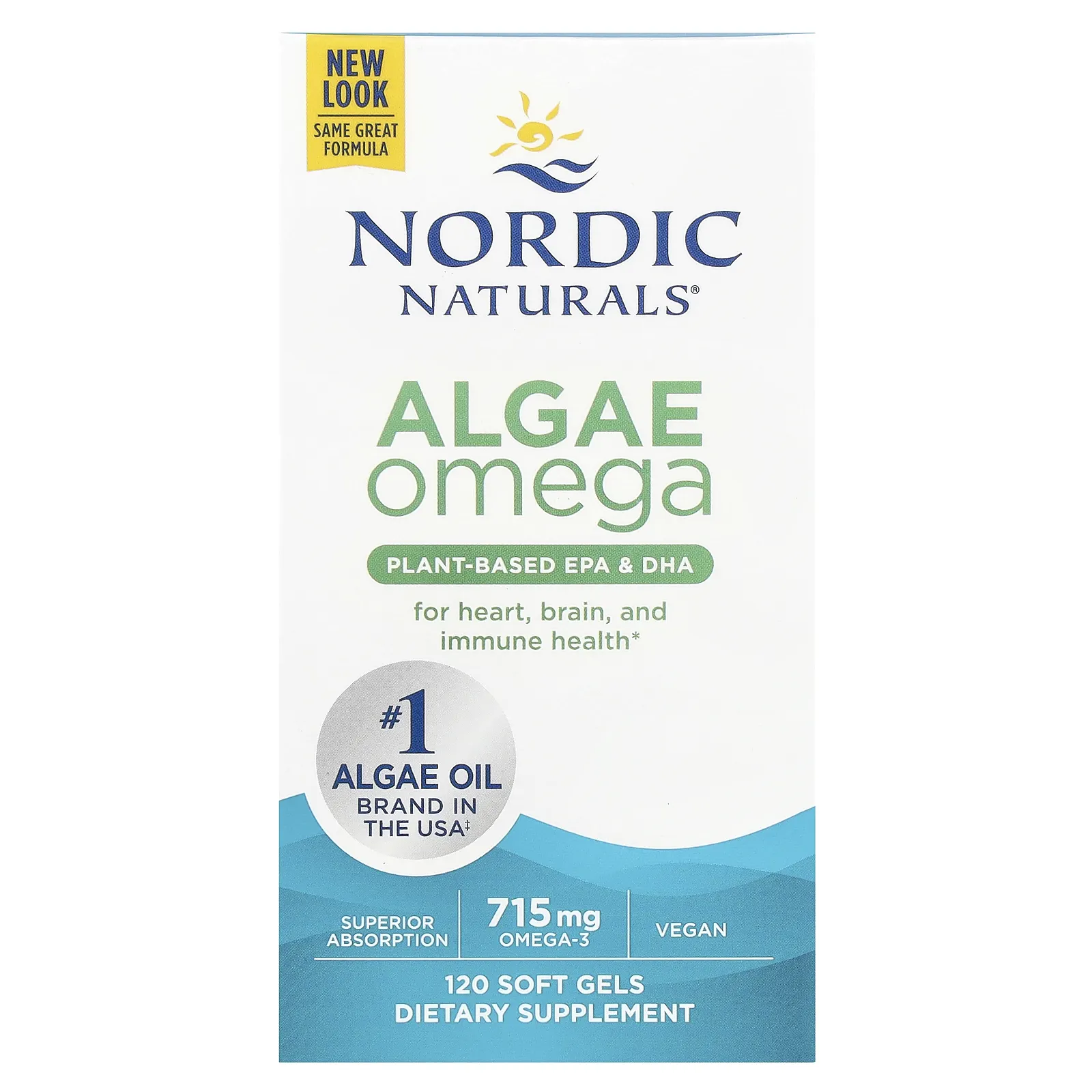 Nordic Naturals, Algae Omega, 715 мг, 120 мягких таблеток