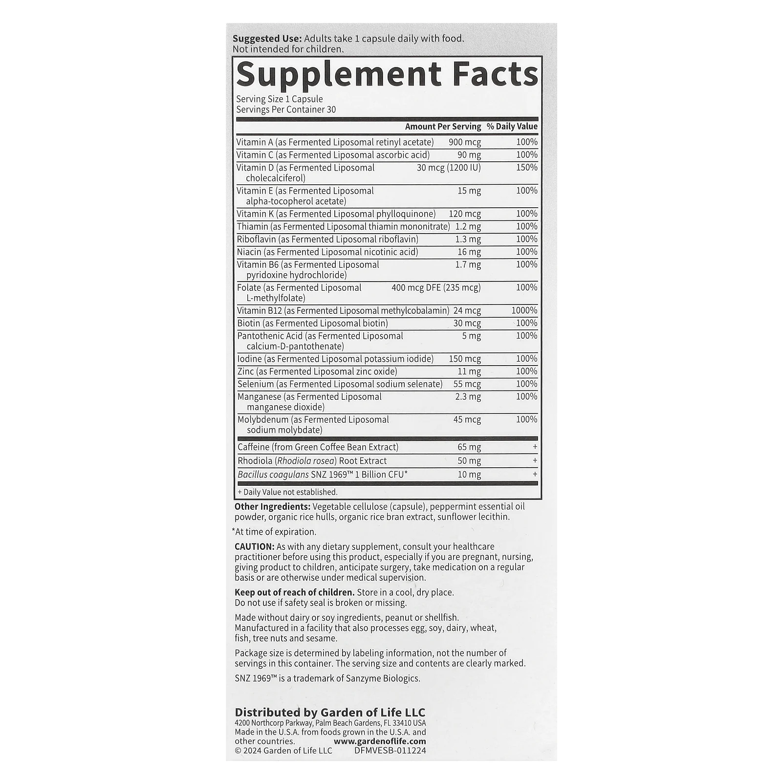 Garden of Life, Компания Dr. Formated Multi +, Energy Support, 30 капсул