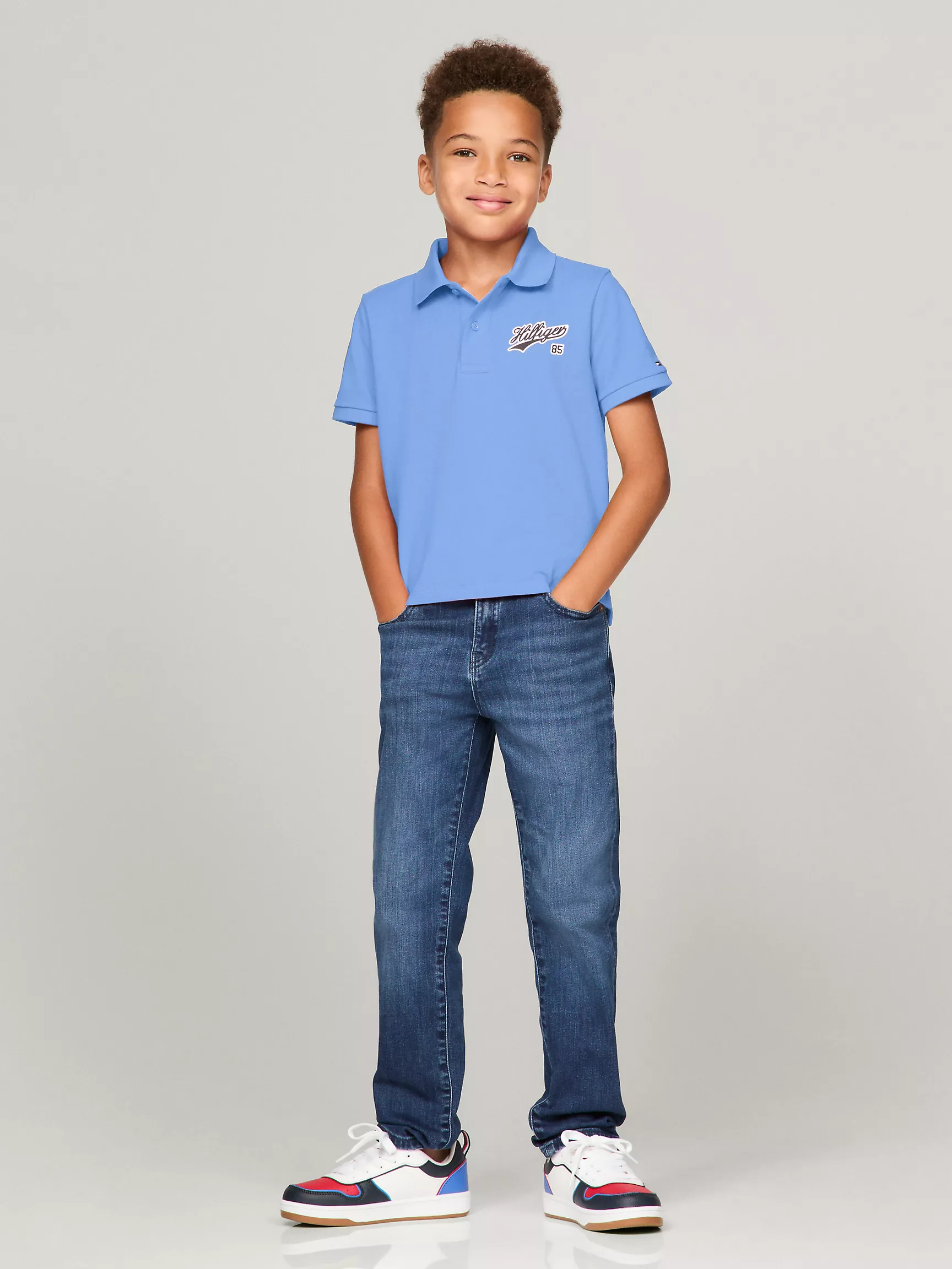 Рубашка-поло для мальчиков Tommy Hilfiger, Детское поло с короткими рукавами и логотипом Script 85