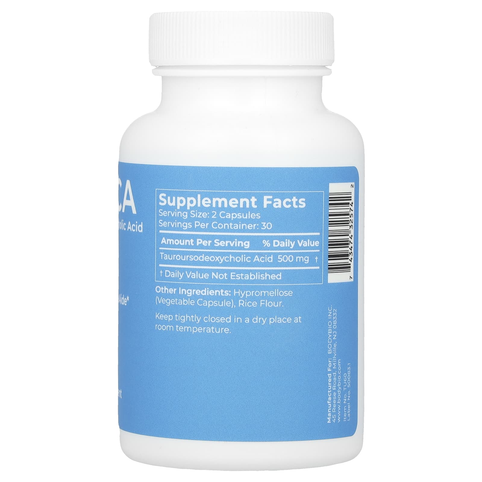BodyBio, Tudca, тауроурсодезоксихолевая кислота, 60 капсул
