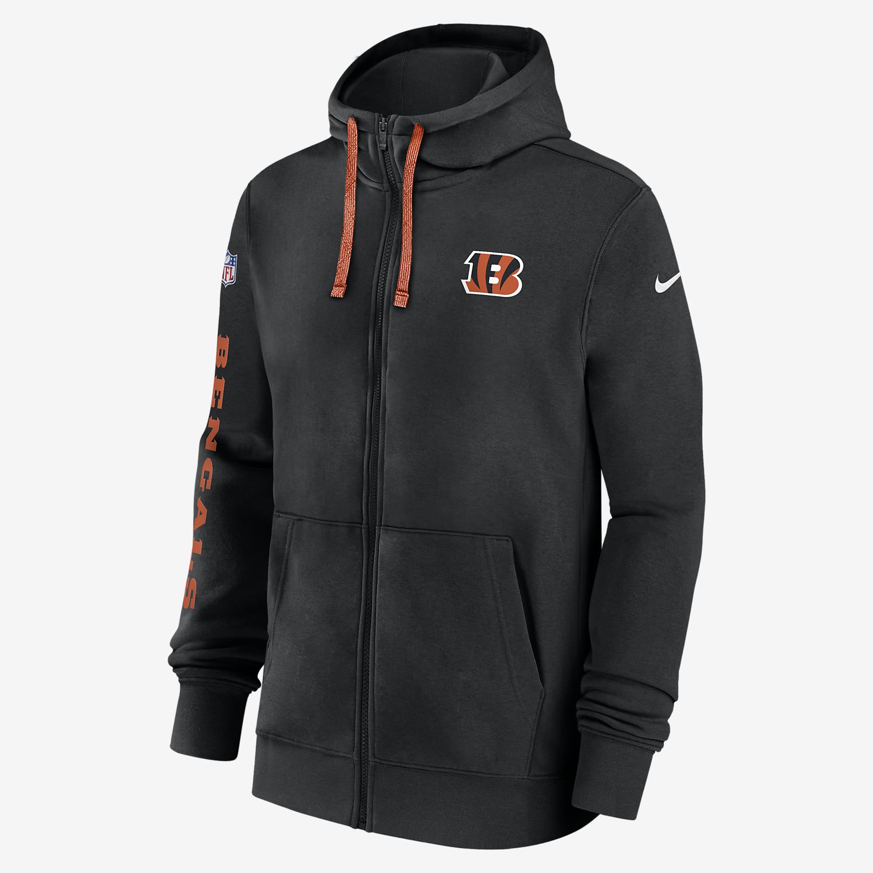 Cincinnati Bengals Sideline Team Issue Club Men's Nike Full Zip Hoodie