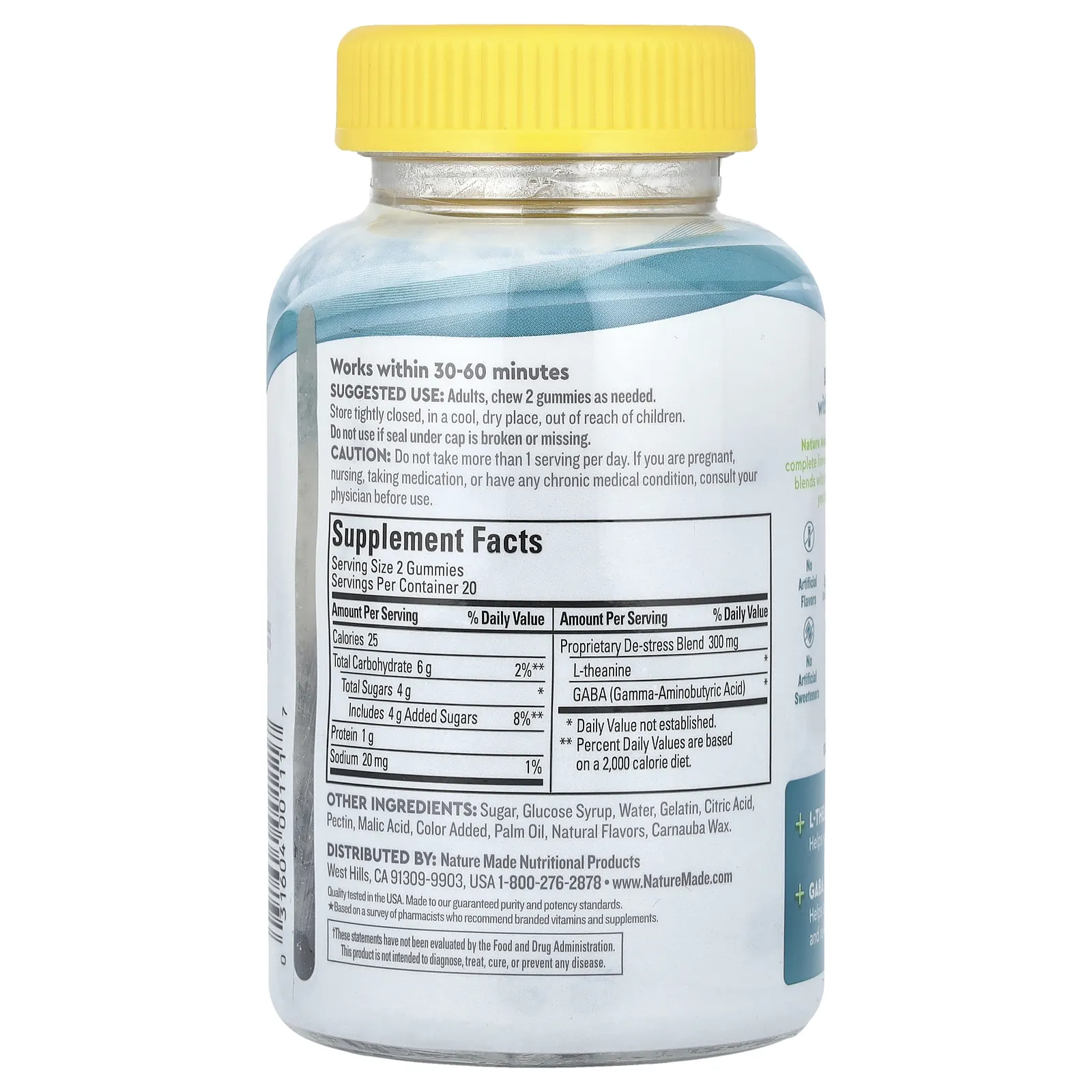 Nature Made, Wellblends ™, жевательные таблетки для снятия стресса, клубника, 40 жевательных таблеток