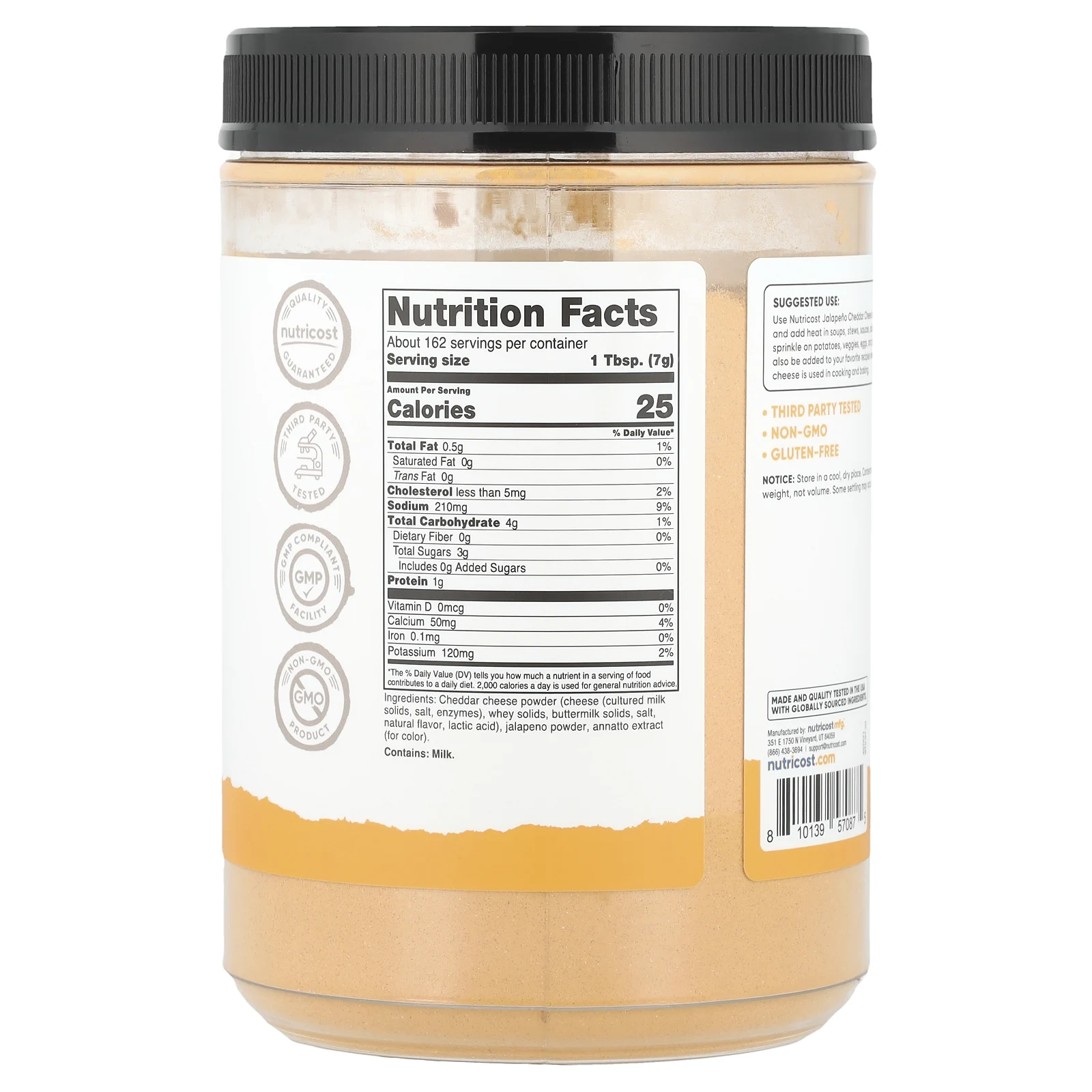 Nutricost, Pantry, порошок из сыра халапеньо и чеддер, 1134 г (40,5 унции)