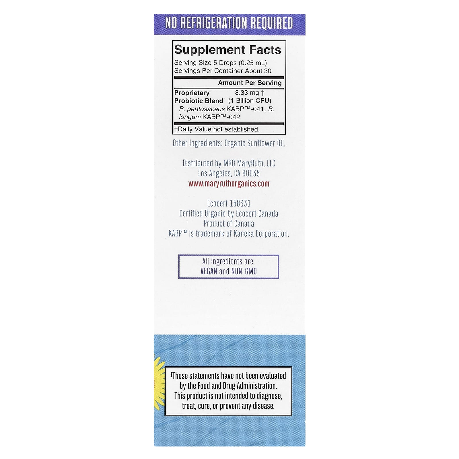 MaryRuth's, Органический прецизионный пробиотик для младенцев, жидкие капли, для новорожденных, без добавок, 1 млрд КОЕ, 8 мл (0,27 жидк. Унции)