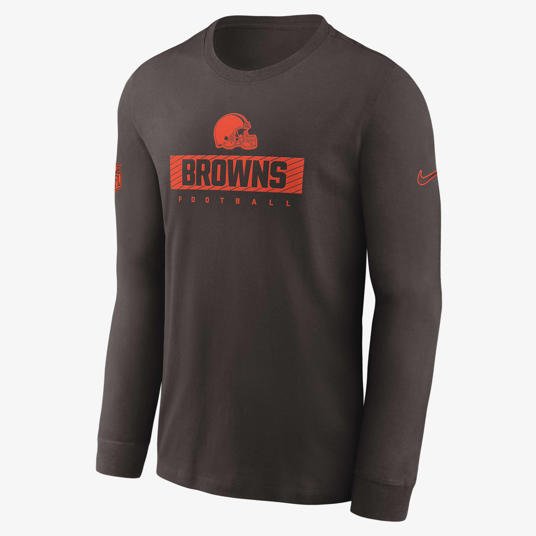 Cleveland Browns Sideline Team Issue Men's Nike Dri-FIT NFL Long-Sleeve T-Shirt