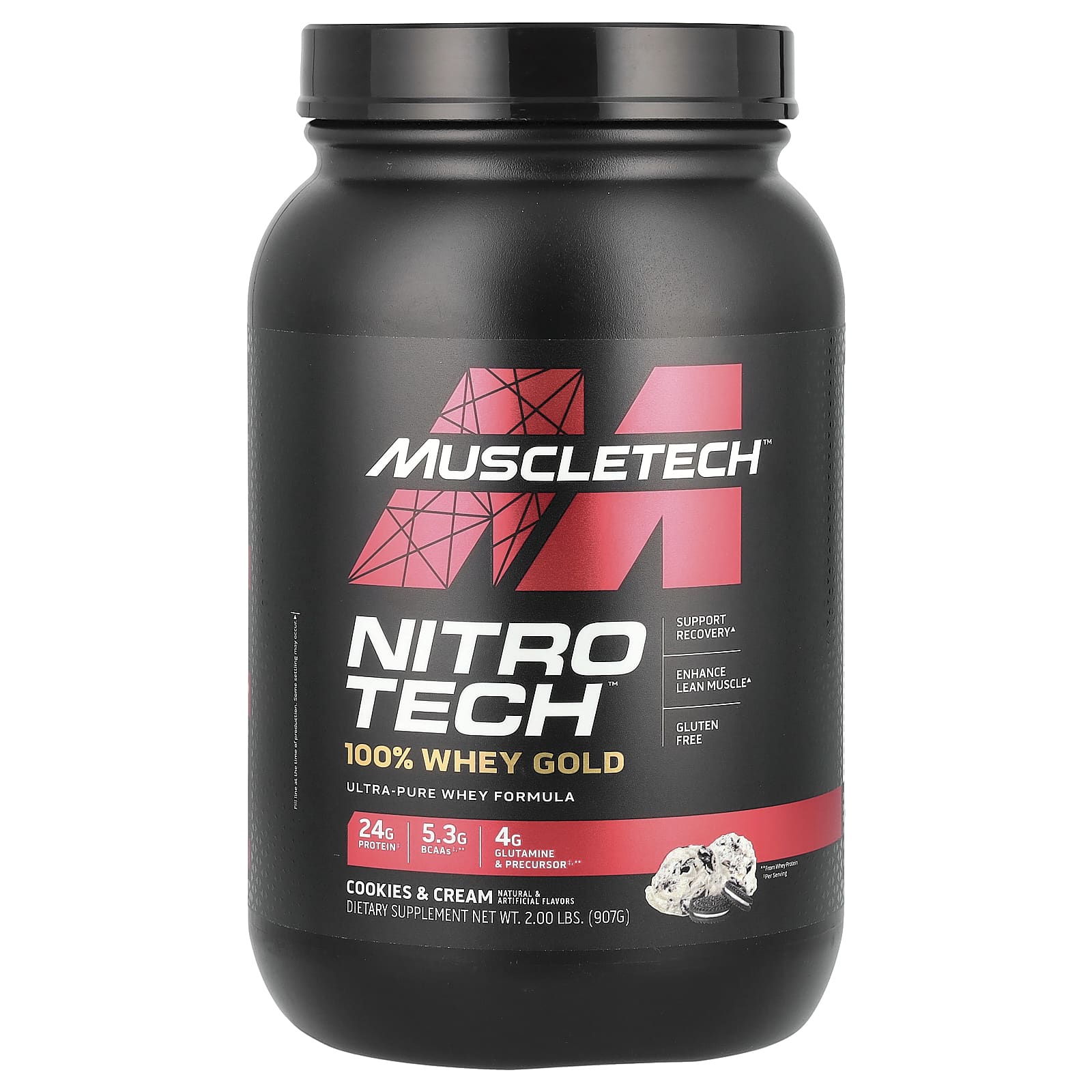 MuscleTech, Nitro Tech, 100% Whey Gold, сывороточный протеин, печенье с кремом, 1,00 кг (2,21 фунта)