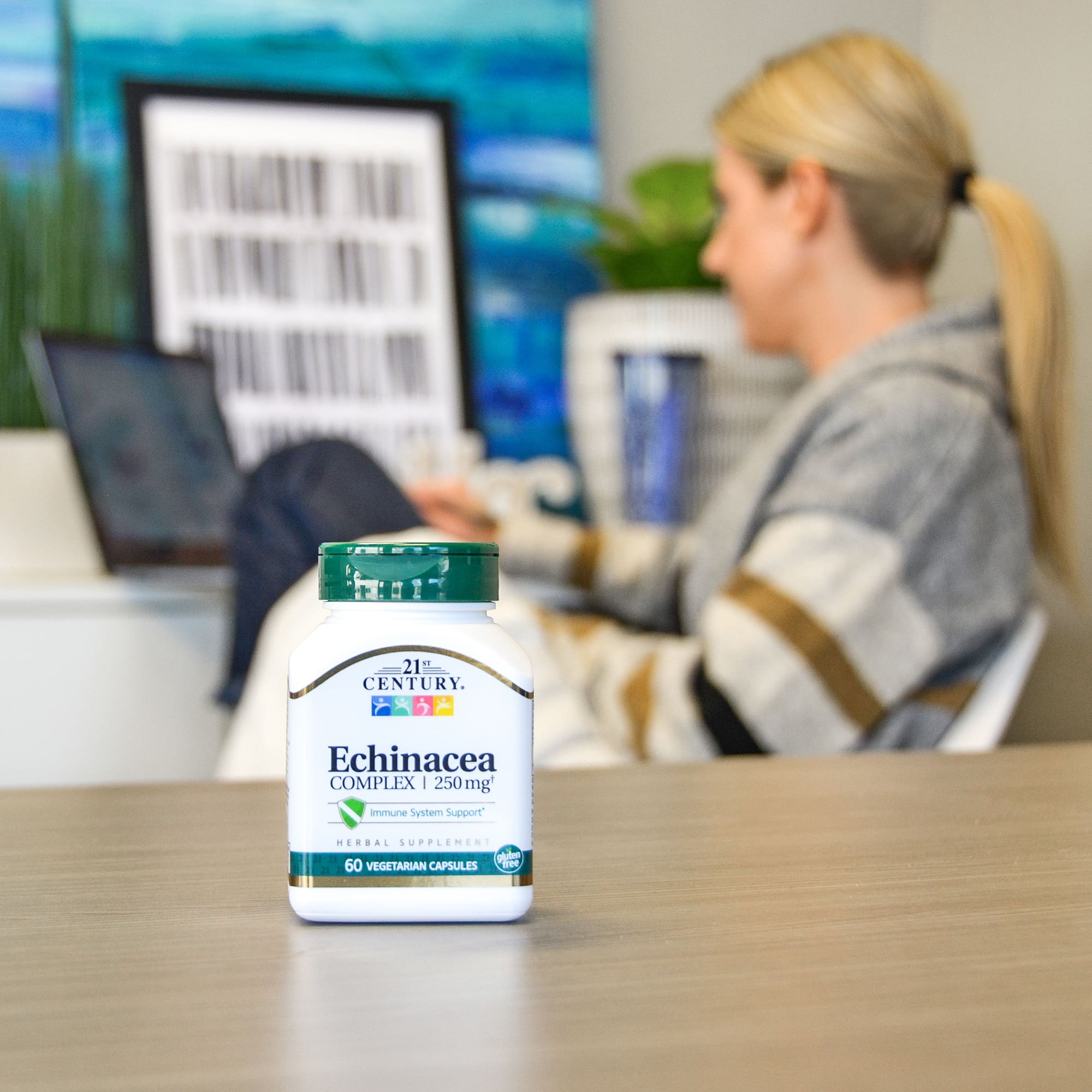 21st Century, комплекс с эхинацеей, 250 мг, 60 вегетарианских капсул (125 мг в 1 капсуле)
