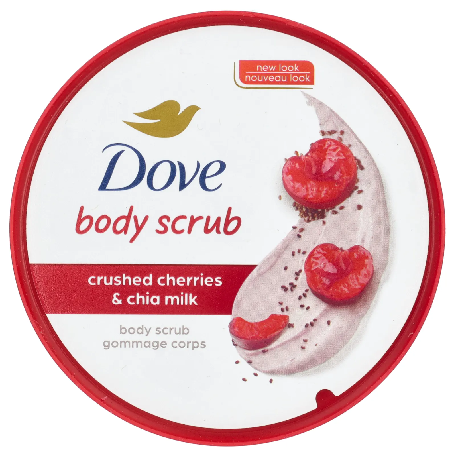 Dove, Скраб для тела, измельченная вишня и молоко чиа, 298 г (10,5 унции)