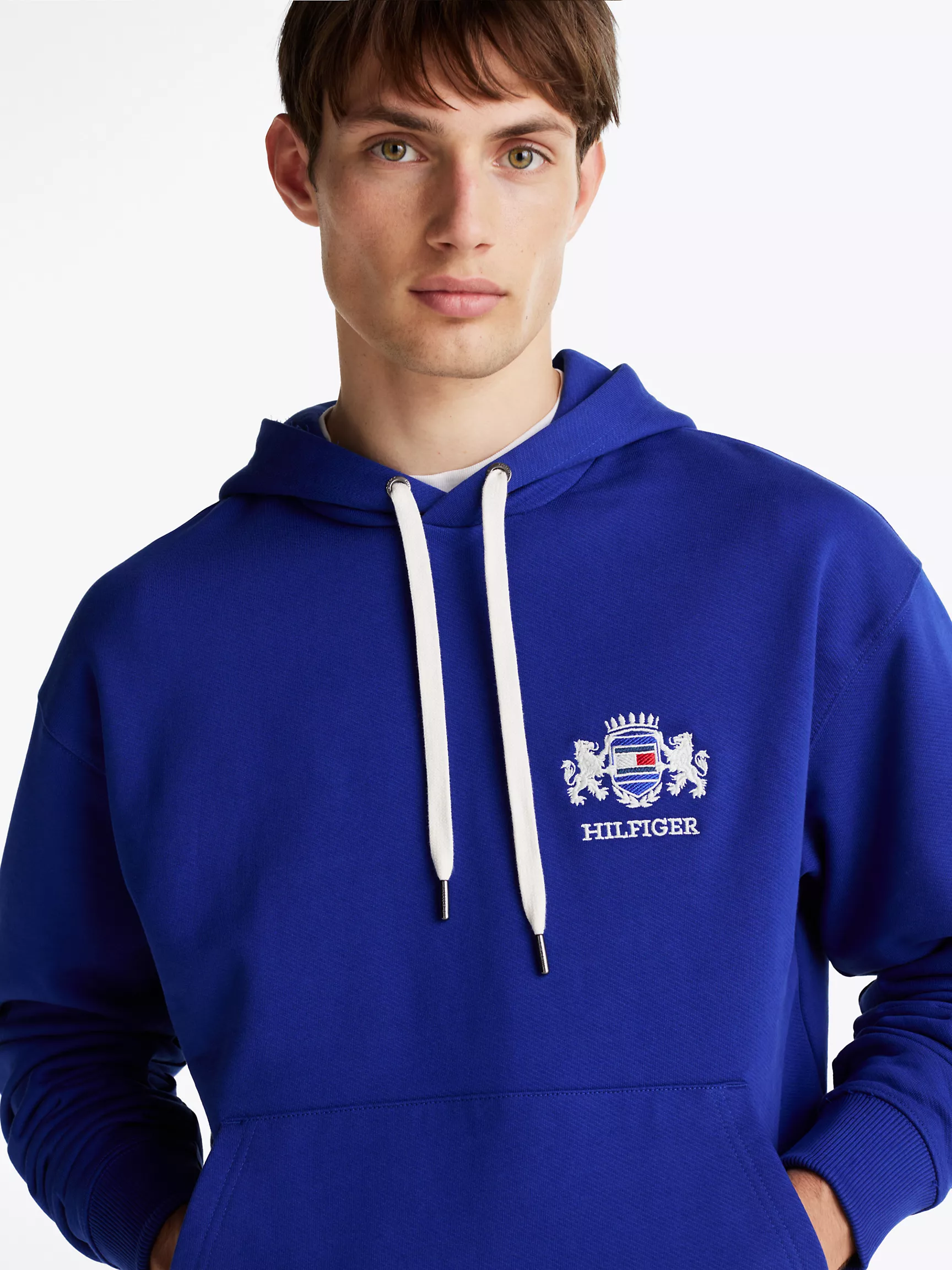 Мужское худи Tommy Hilfiger, Худи с вышитым логотипом Hilfiger Crest
