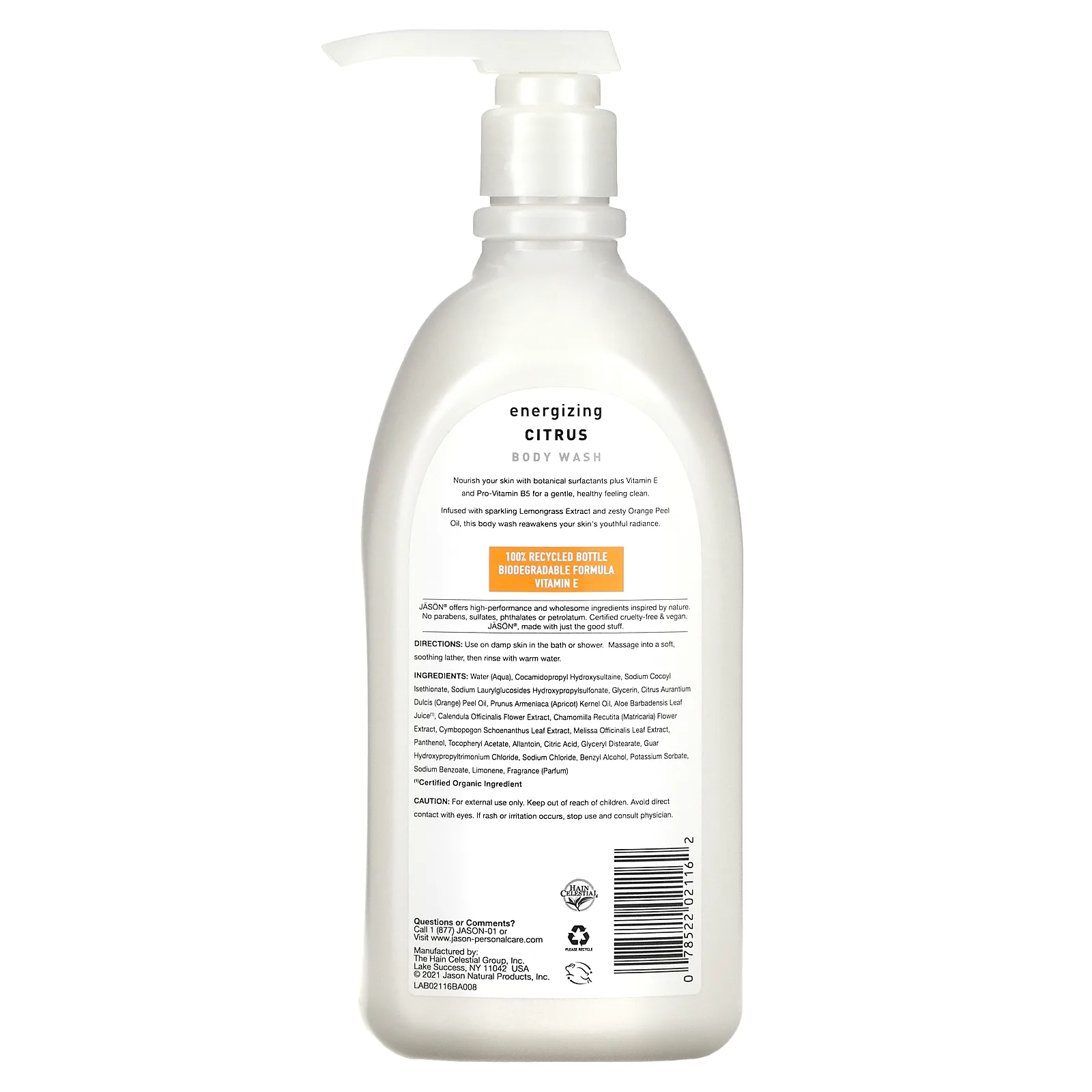Jason Natural, гель для душа, бодрящие цитрусы, 887 мл (30 жидк. унций)