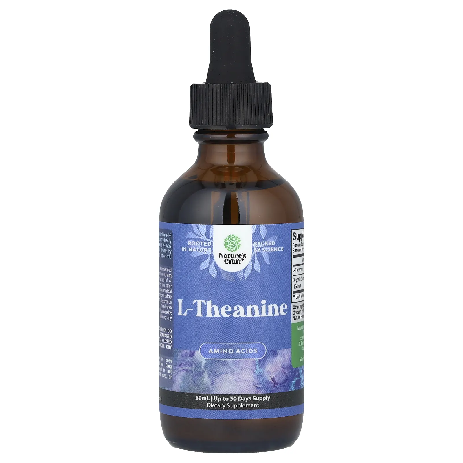 Nature's Craft, L-теанин, без спирта, 60 мл