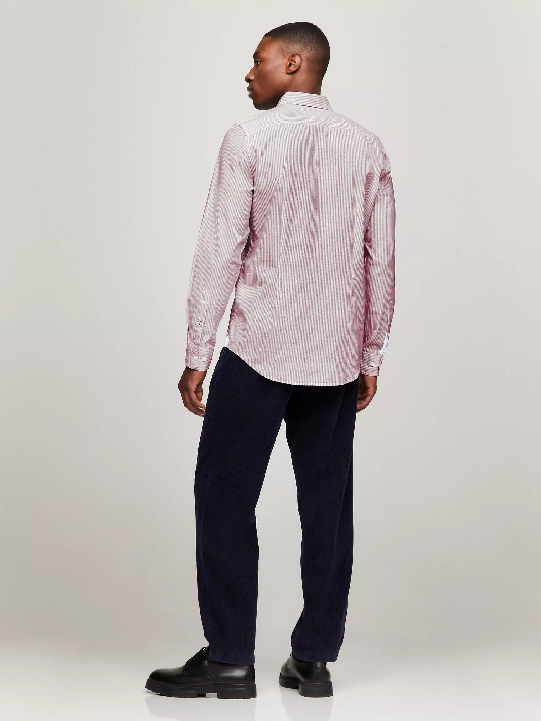 Мужская рубашка Tommy Hilfiger, Приталенная полосатая эластичная рубашка из оксфорда