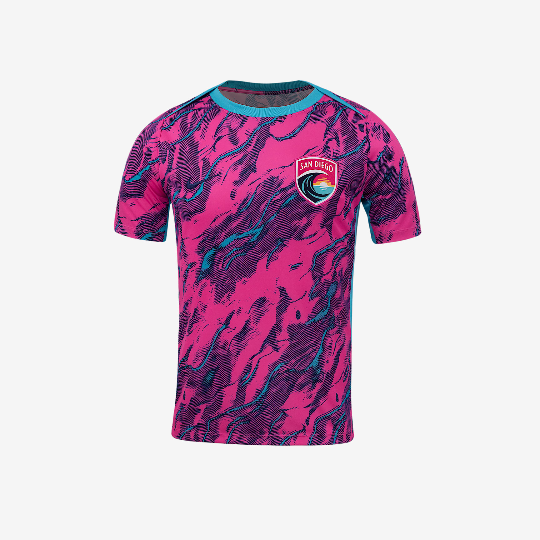 San Diego Wave FC 2025 Men's Nike NWSL Short-Sleeve Pre-Match Top