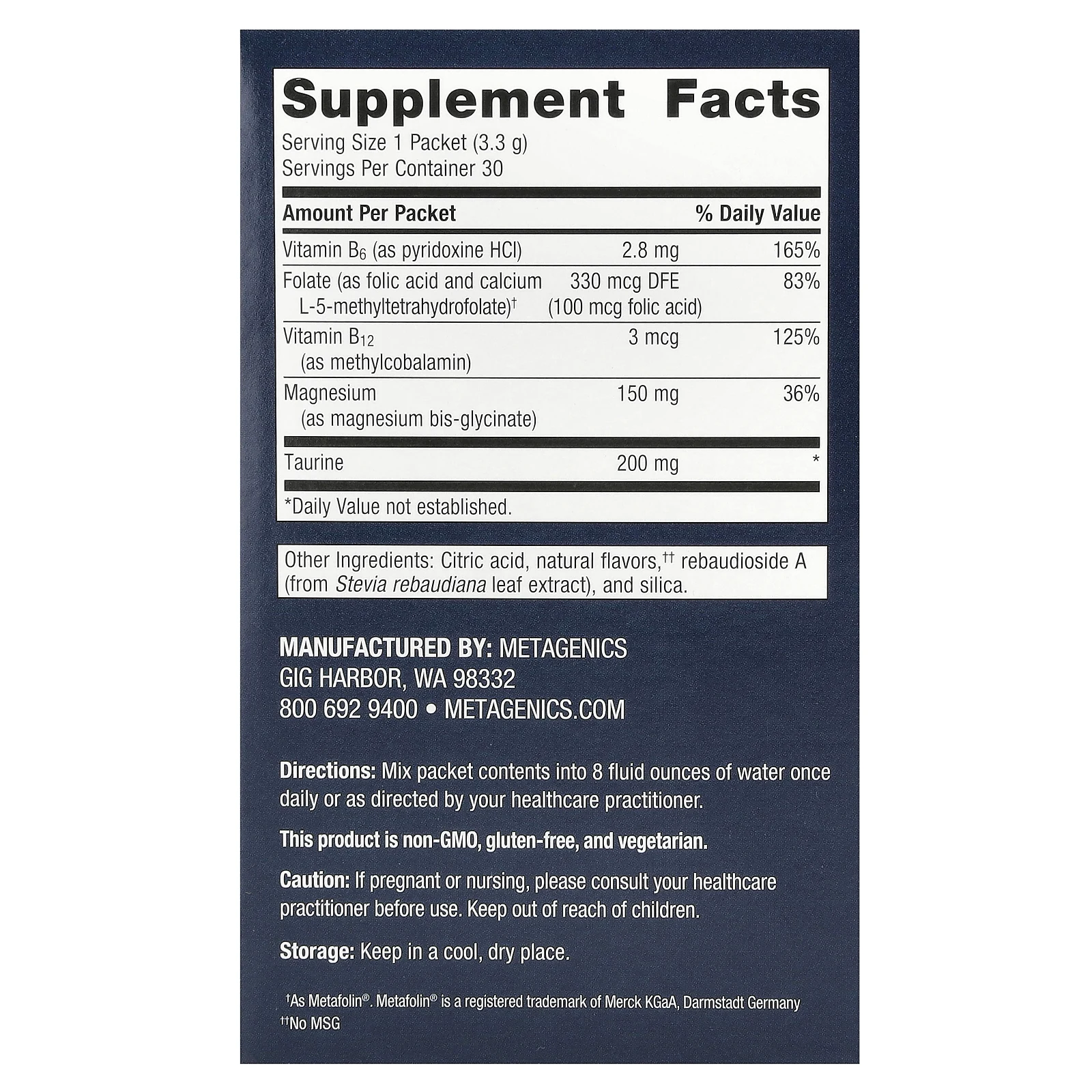 Metagenics, MetaRelax, апельсин и цитрус, 30 пакетиков, 3,3 г (0,11 унции) каждый