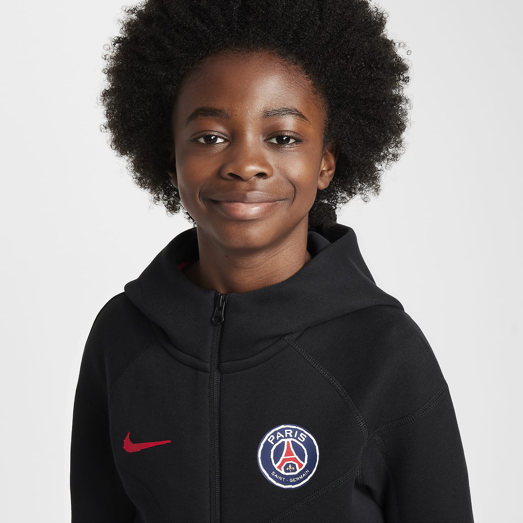 Paris Saint-Germain Tech Fleece Big Kids' (Boys') Nike Soccer Full-Zip Hoodie