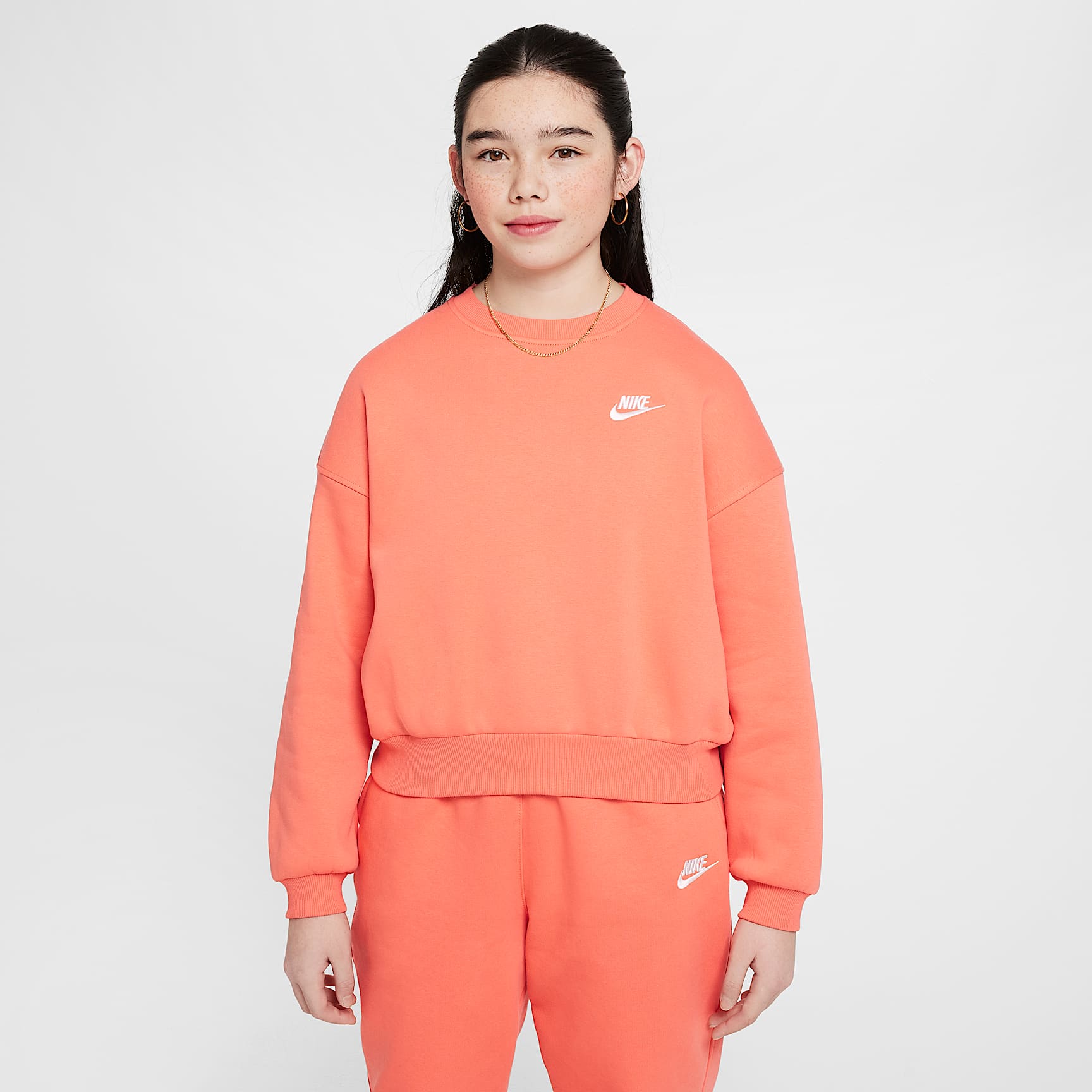 Nike Sportswear Club Fleece Girls' Boxy Crew-Neck Sweatshirt