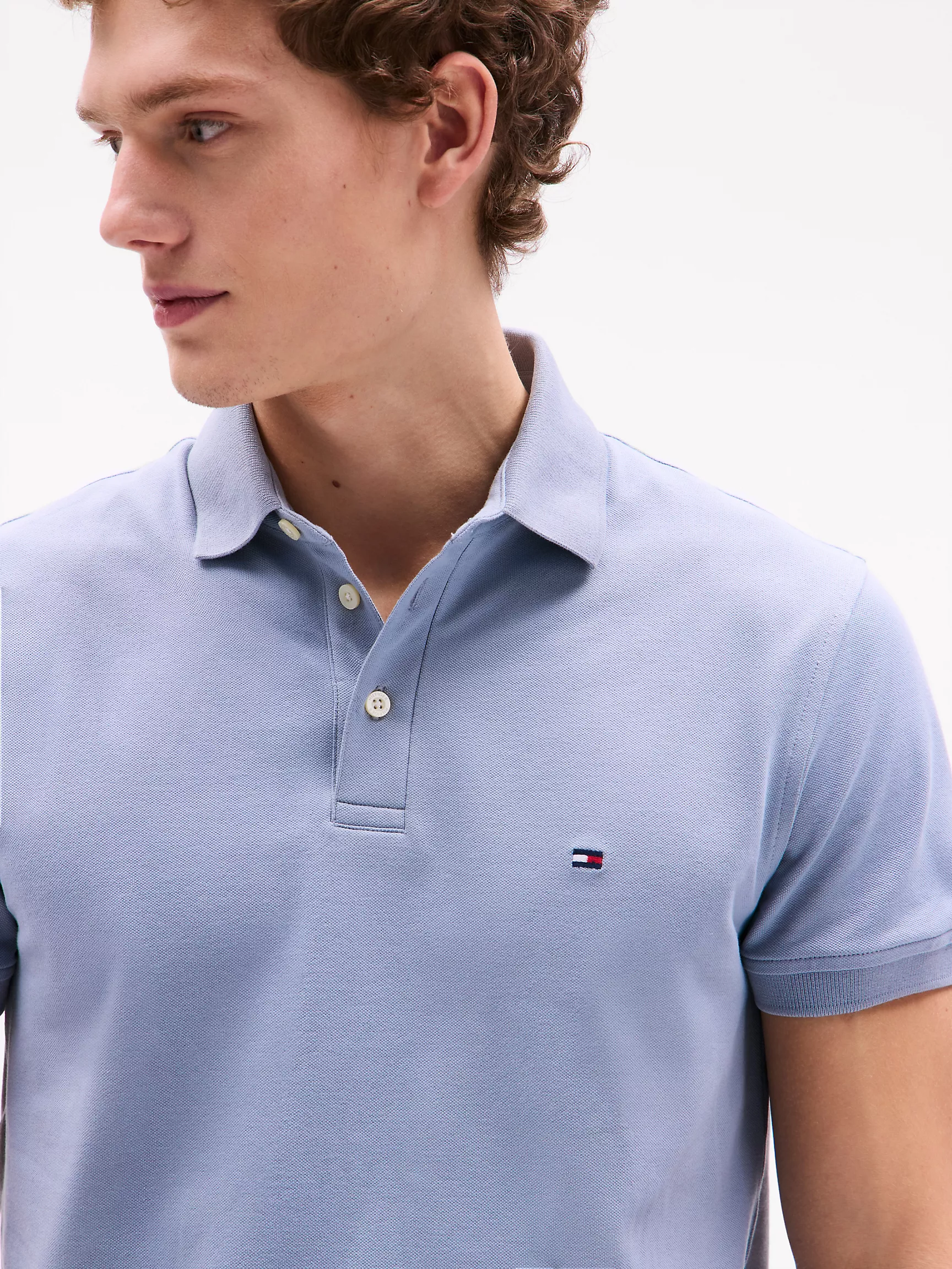 Мужское поло Tommy Hilfiger, Приталенное эластичное поло из пике