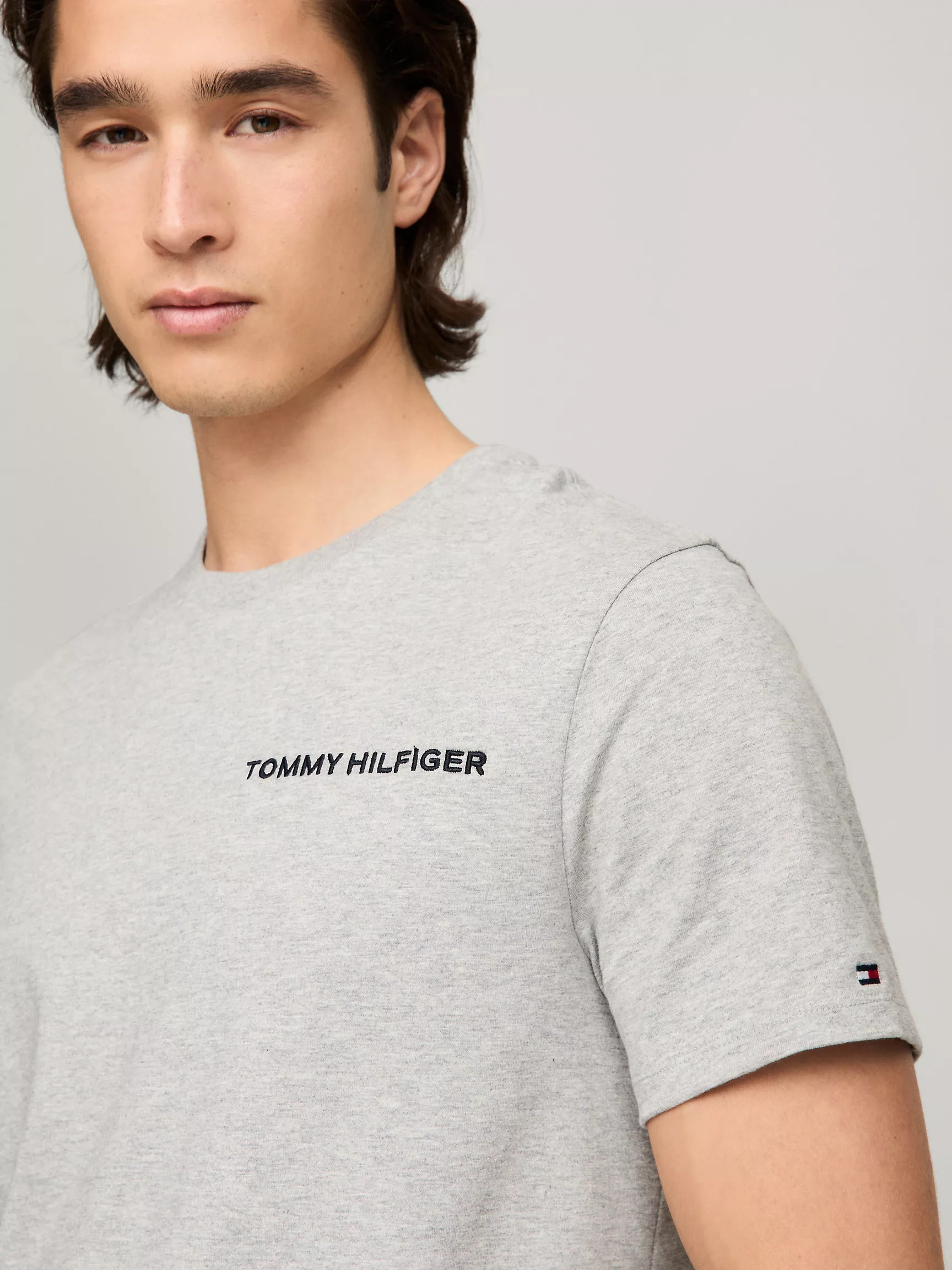 Мужская футболка Tommy Hilfiger, Футболка с вышитым логотипом Hilfiger Icon