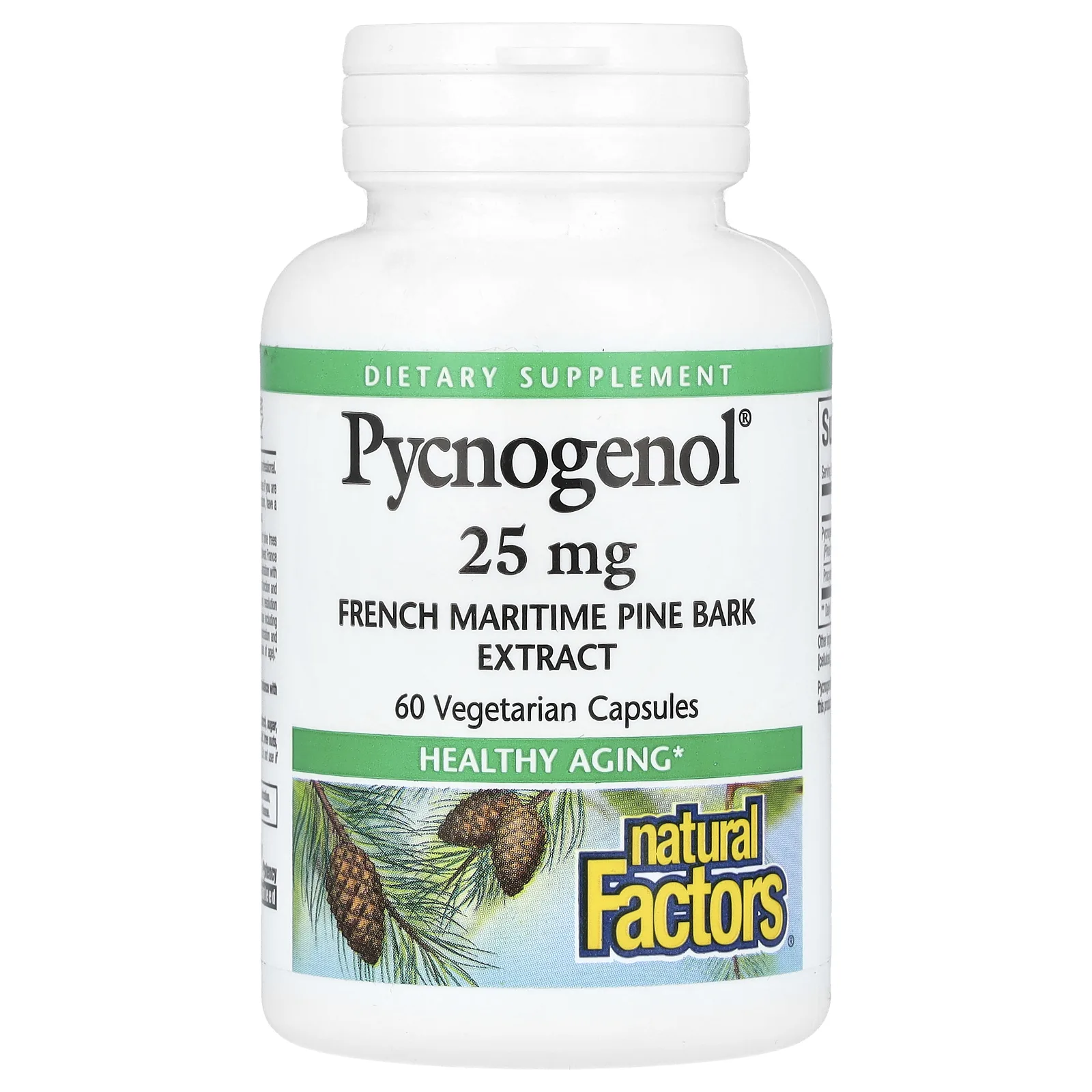 Natural Factors, Pycnogenol, 25 мг, 60 вегетарианских капсул