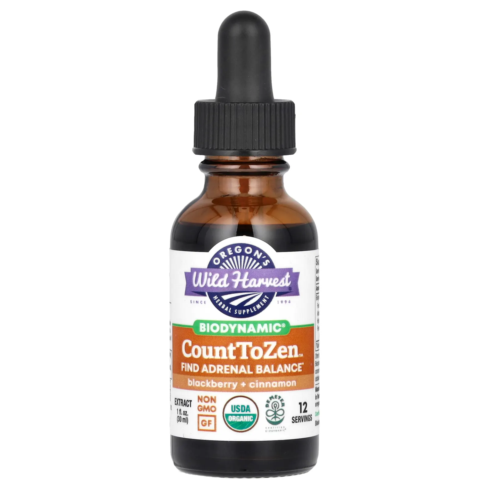 Oregon's Wild Harvest, Biodynamic, экстракт Count To Zen, ежевика и корица, 30 мл (1 жидк. Унция)